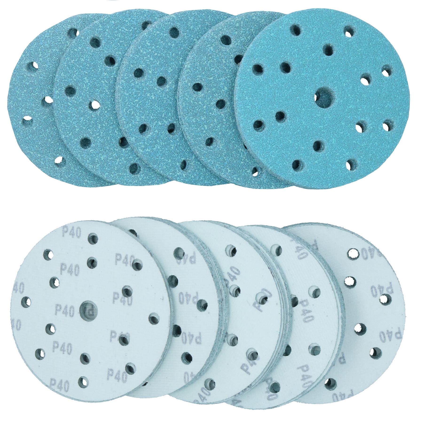 150 mm selbstklebende Keramik-Schleifscheiben mit Klettverschluss, Körnung 40