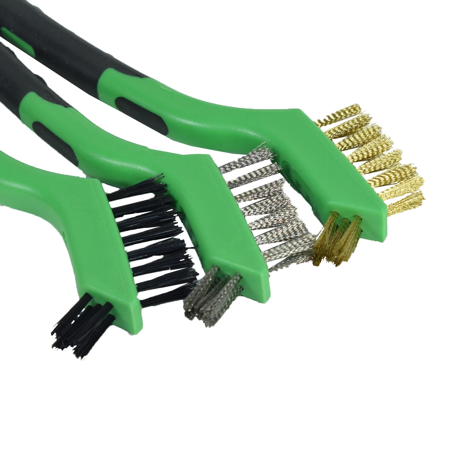 Ensemble de brosses métalliques pour éliminer la rouille, nettoyer l'acier, la laiton, le nylon, les poignées en TPR, 3 pièces