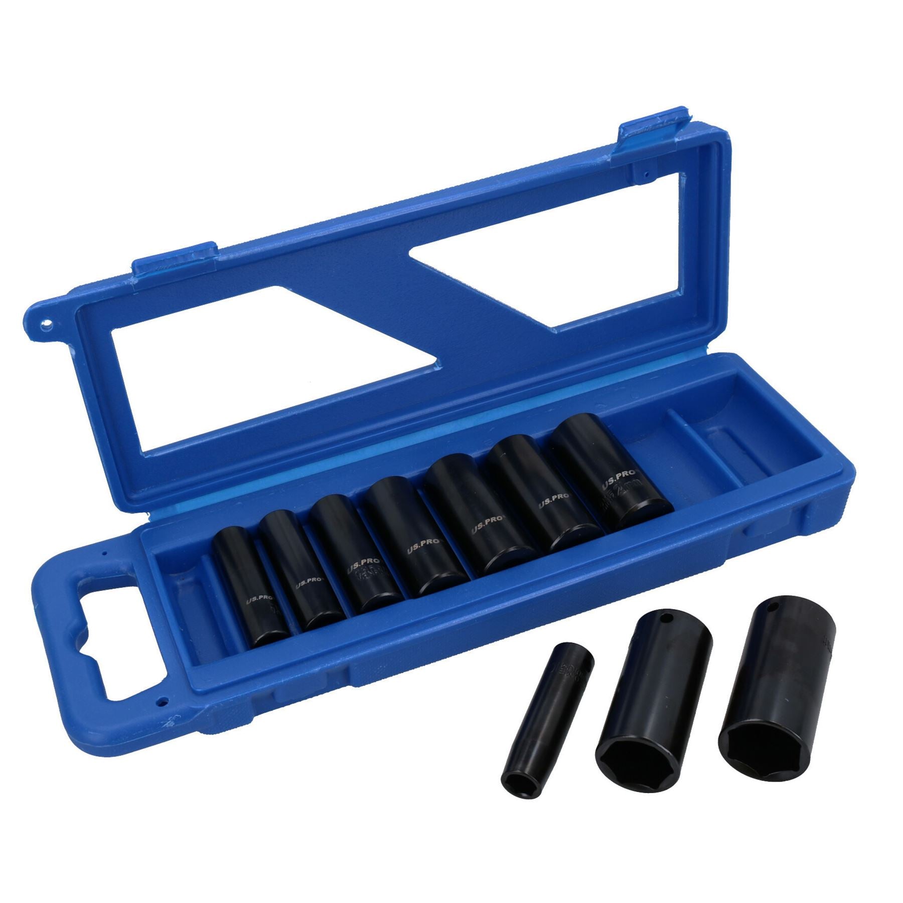 3/8" Antrieb Tiefe metrische Schlagnüsse MM 6-seitig 10mm - 24mm 10-teiliges Set