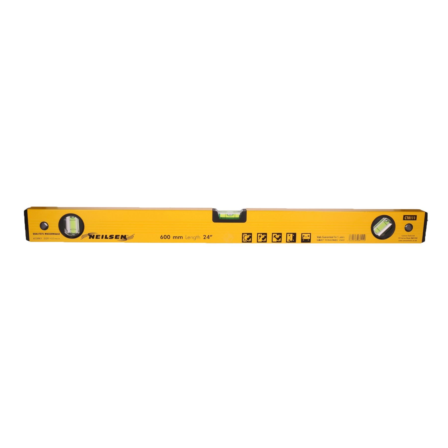 24" / 600mm Aluminium Scaffolding Builders Spirit Level Handheld Straight Levels