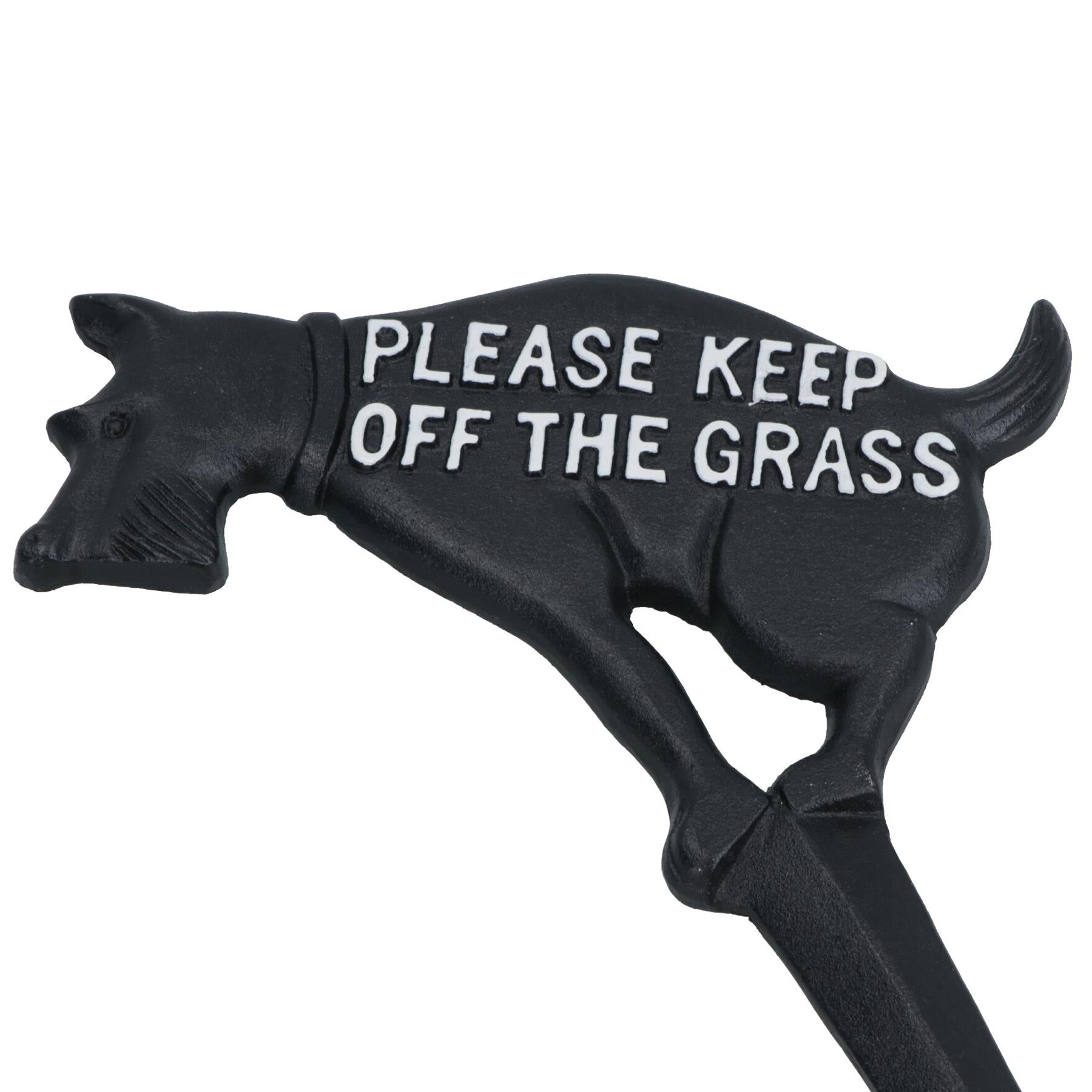 Keep Dog Off The Grass Warning Sign Plaque Stake Cast Iron Garden Yard Lawn