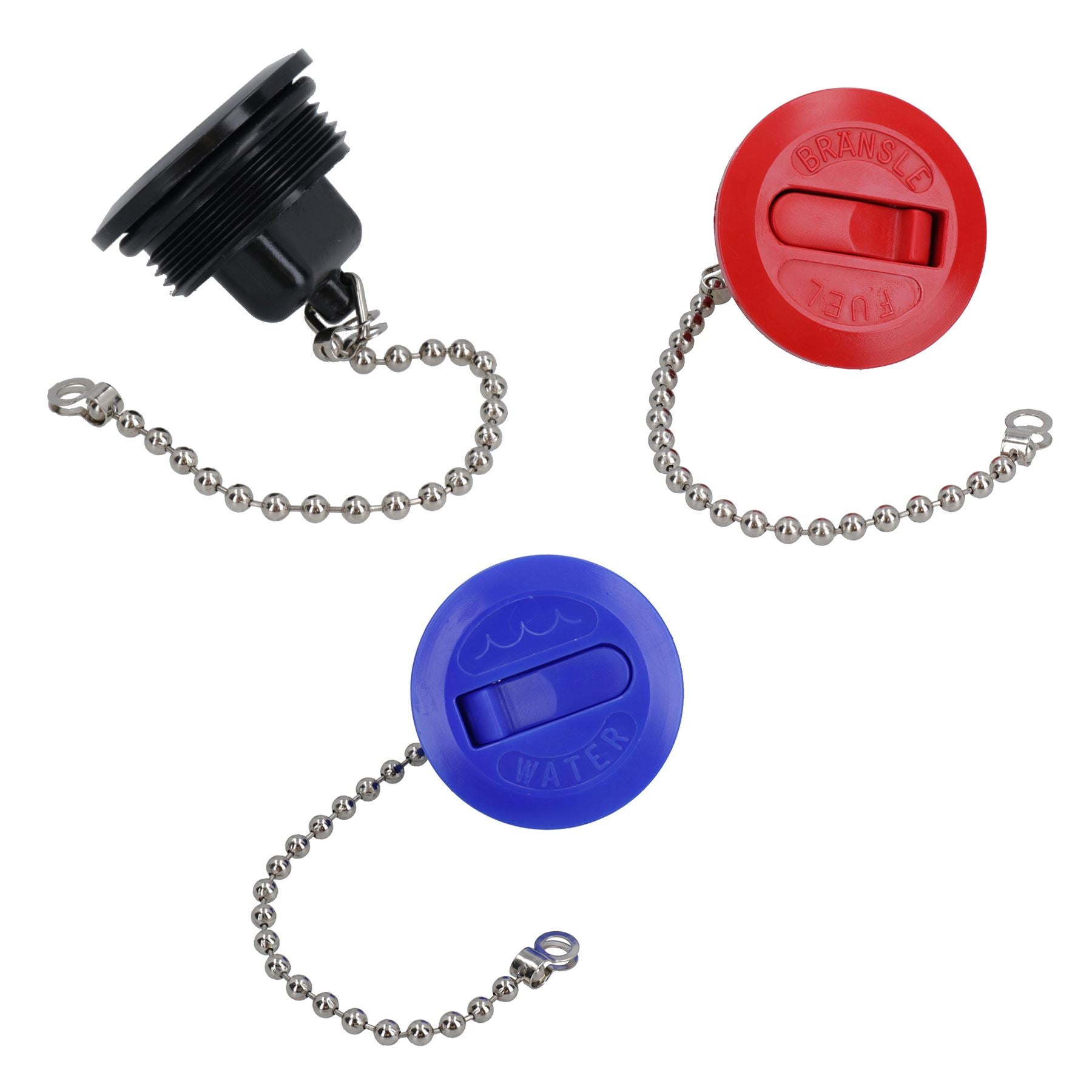 38mm Spare Deck Filler Cap with Chain for Boat Deck Plate Waste Water Fuel