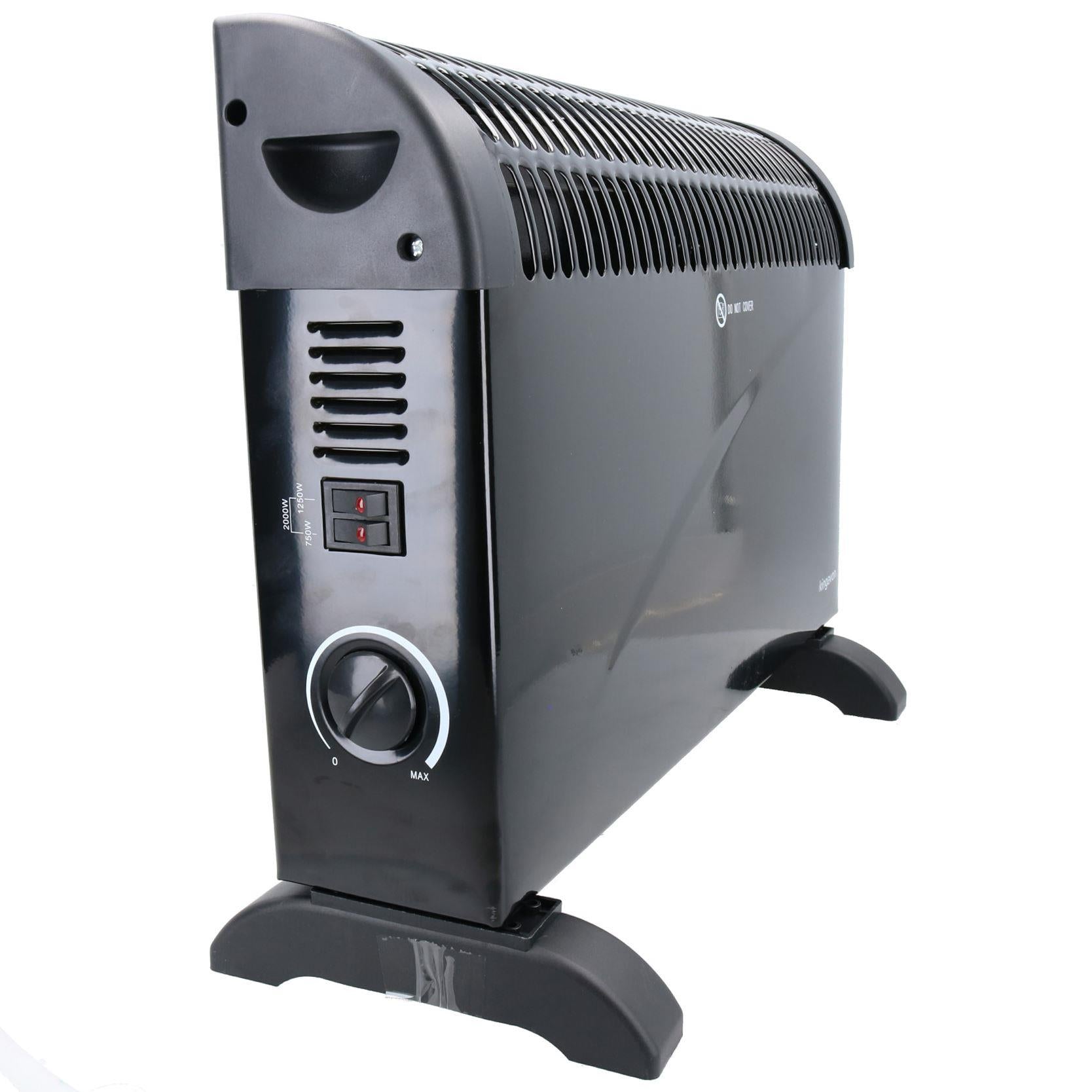 2KW Electric Fan Convector Heater Adjustable Thermostat Free Standing Home Office