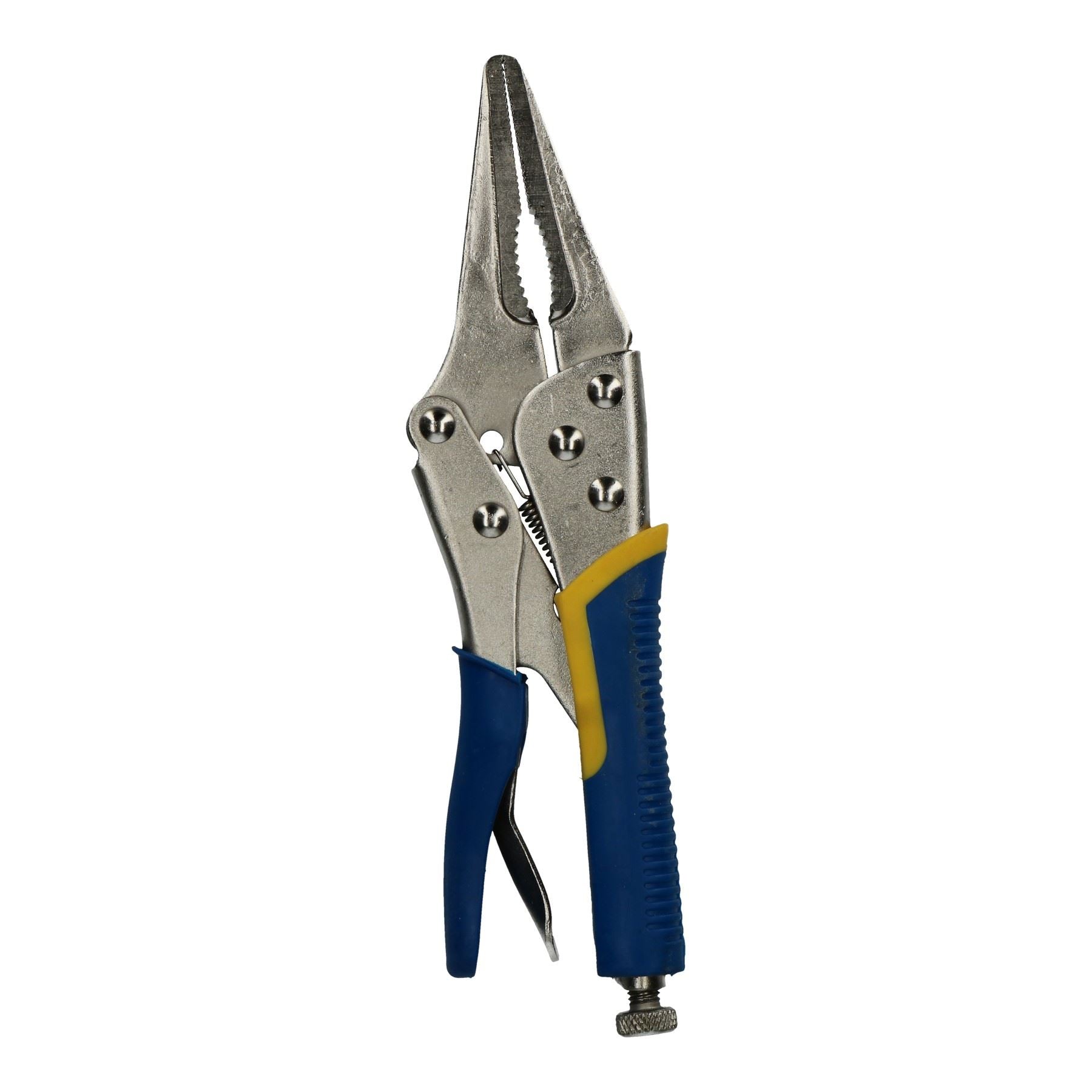 9"/230 mm lange, gerade, langspitzige Feststellzange mit Softgrip-Griffen