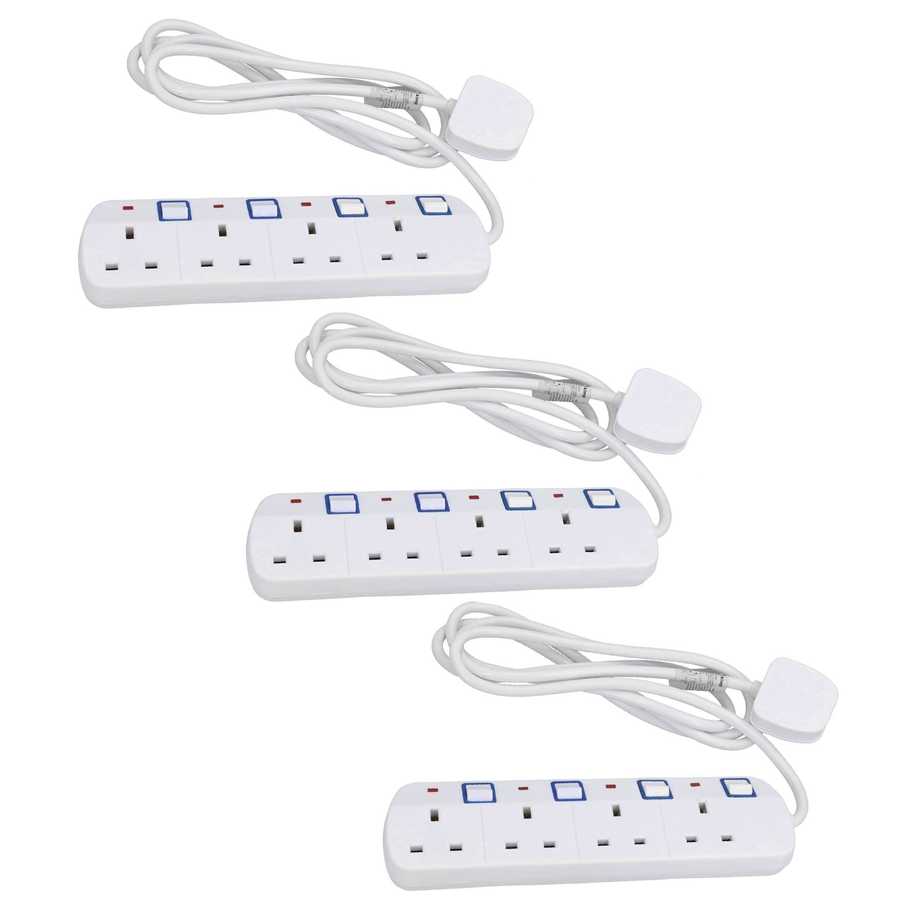 Adaptateur de rallonge de prise à 4 voies pour prise britannique Prises commutées individuellement