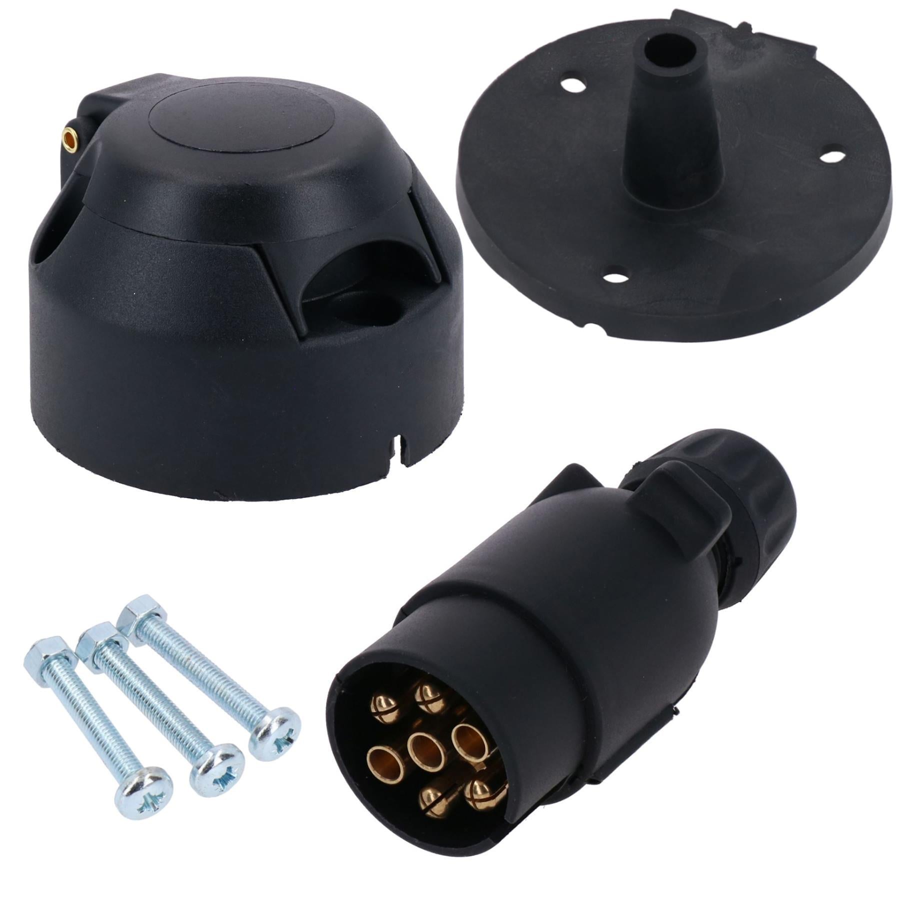 Tow Bar Electrics 7 pin 12v N Type PLASTIC Socket Plug & Gasket Trailer Light Kit