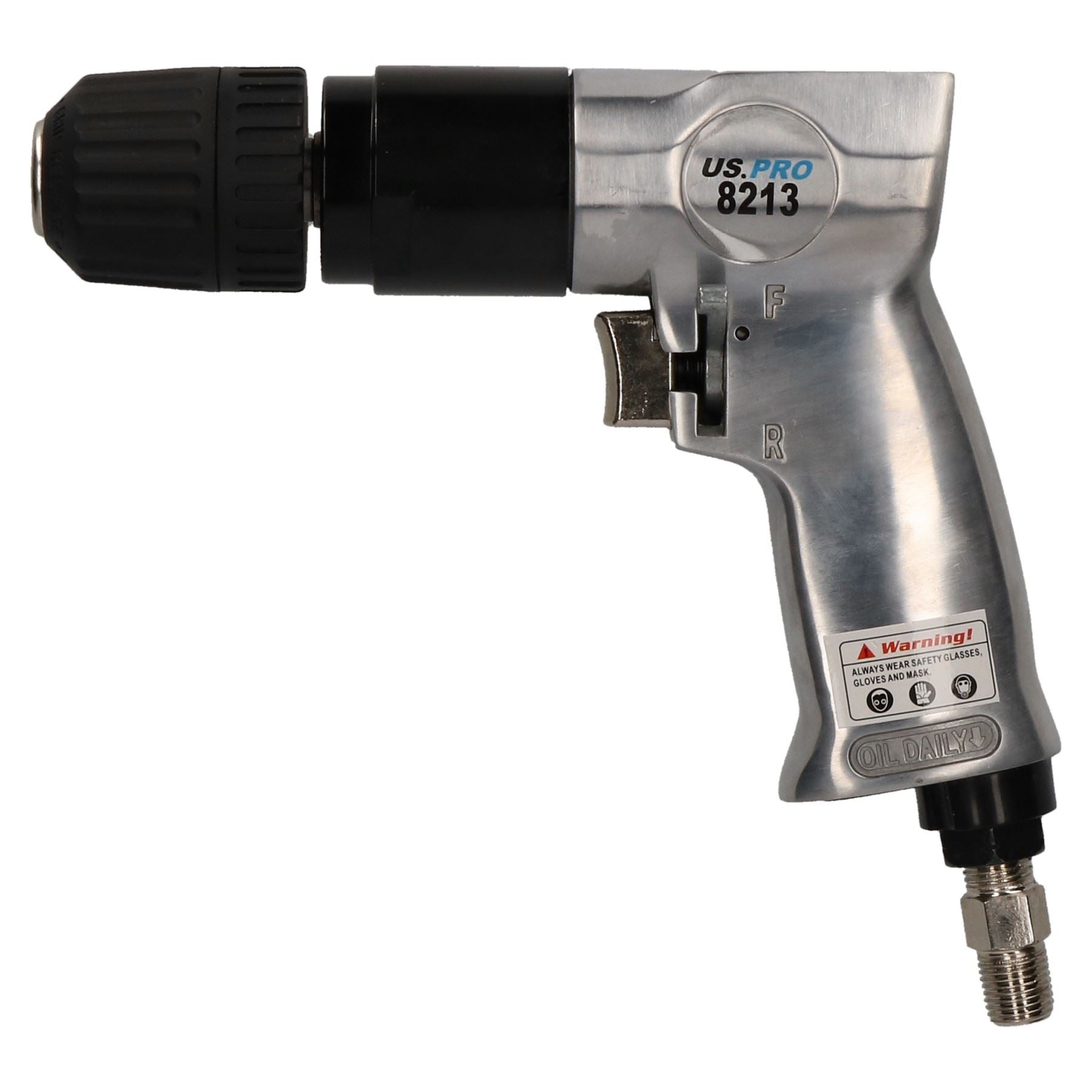 Perceuse pneumatique 3/8" 10 mm avec mandrin sans clé, raccord réversible 1/4 BSP