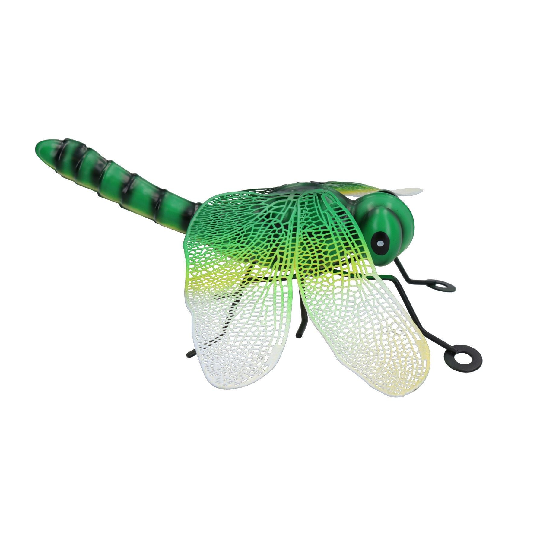 Petite décoration murale en métal en forme de libellule verte pour jardin ou maison, 7 x 22 x 31 cm