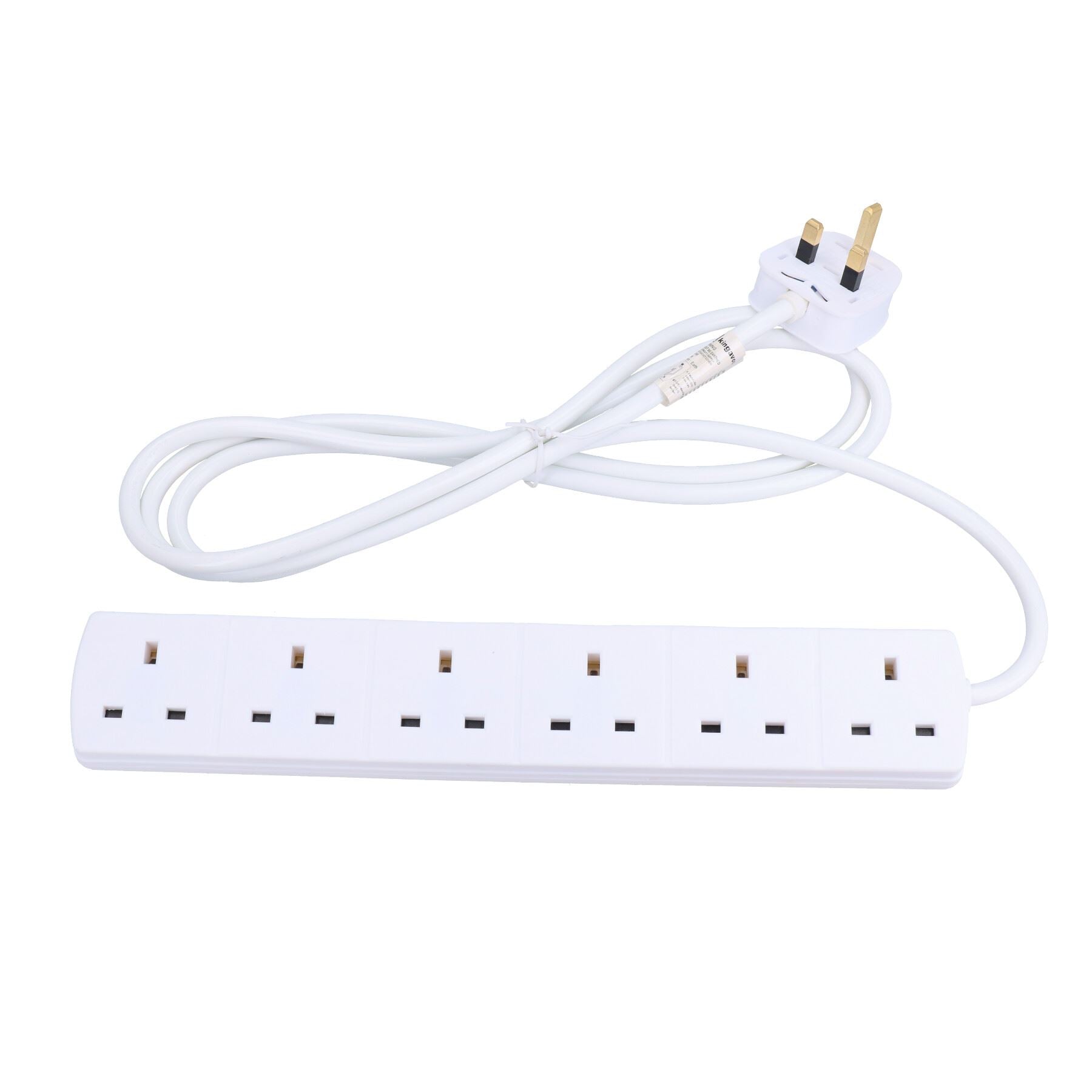 Adaptateur de rallonge de prise à 6 voies pour prise britannique avec câble de 2 m