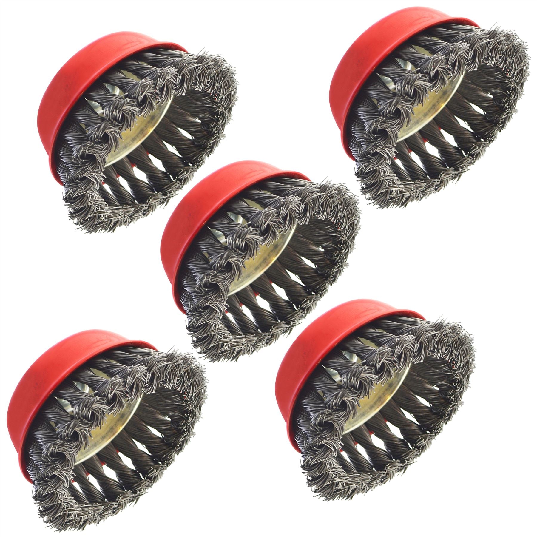 Brosse coupelle métallique 100 mm pour meuleuse d'angle 7" ou 9" à nœud torsadé