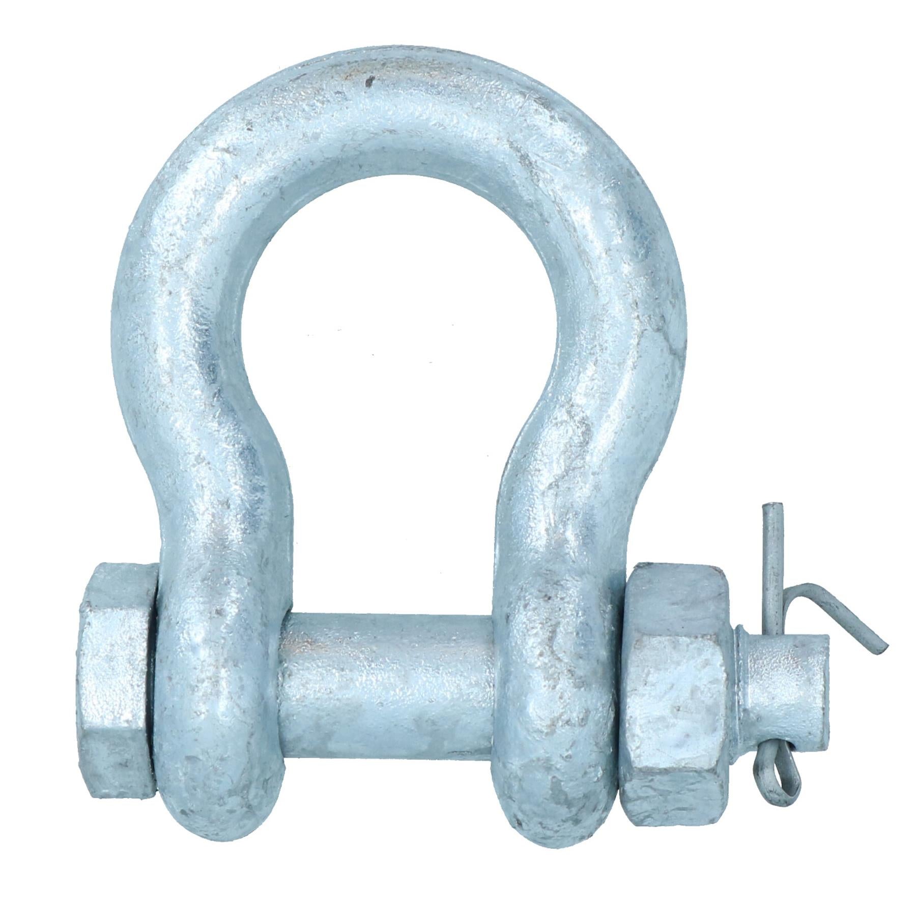 Galvanised Bow Shackle Safety Pin 1/2in (12.5mm) 2.0T to US Fed Spec