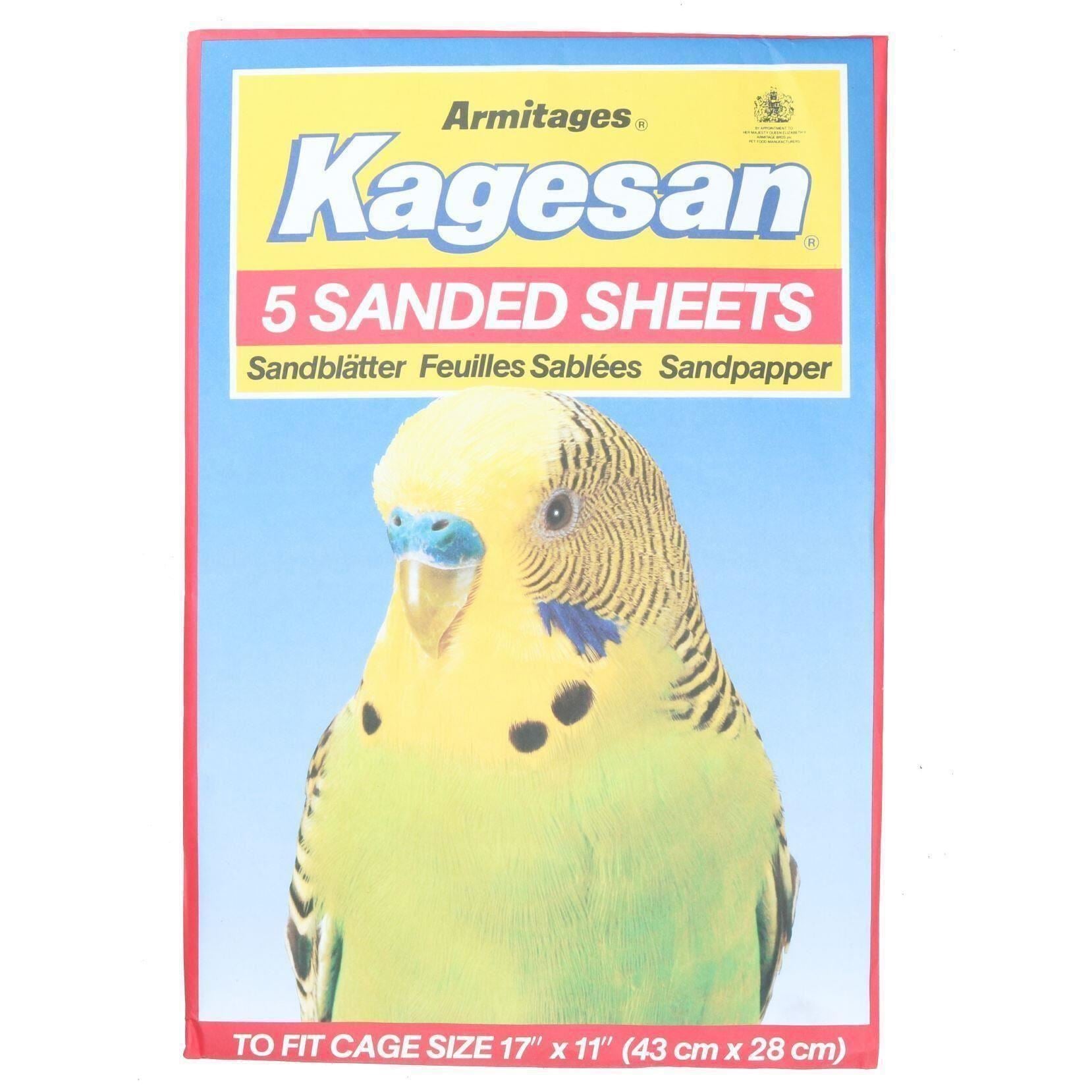 60 Sanded Sheets Sandpaper Cage Lining Budgies Caged Birds 28x43cm