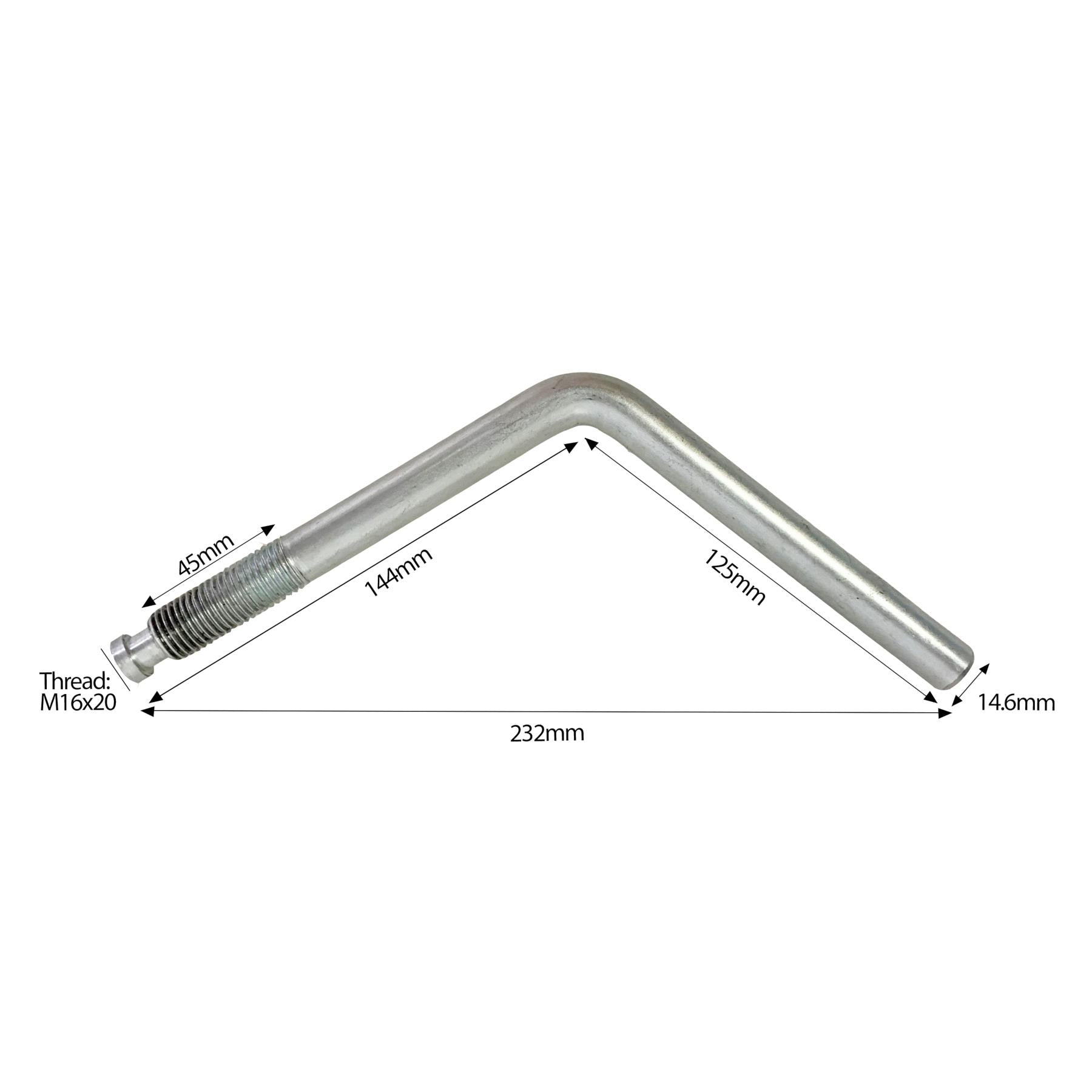 Long Jockey Wheel Clamp Handle for Knott Couplings to fit Ifor Williams Trailer