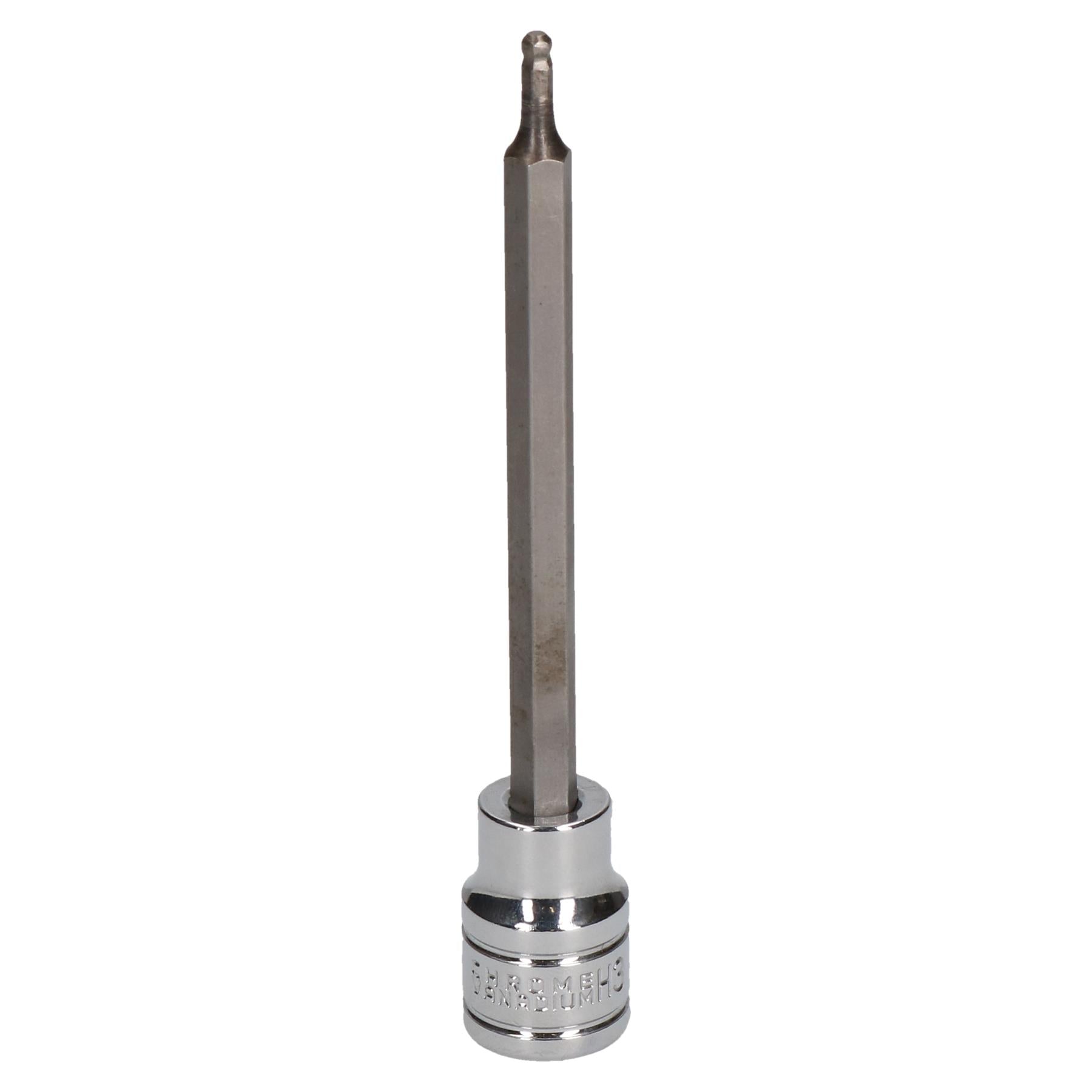 3 mm 3/8 Zoll Antrieb langer Kugelkopf Innensechskantschlüssel-Steckschlüsseleinsatz 85 mm Tiefe Reichweite Cr-V