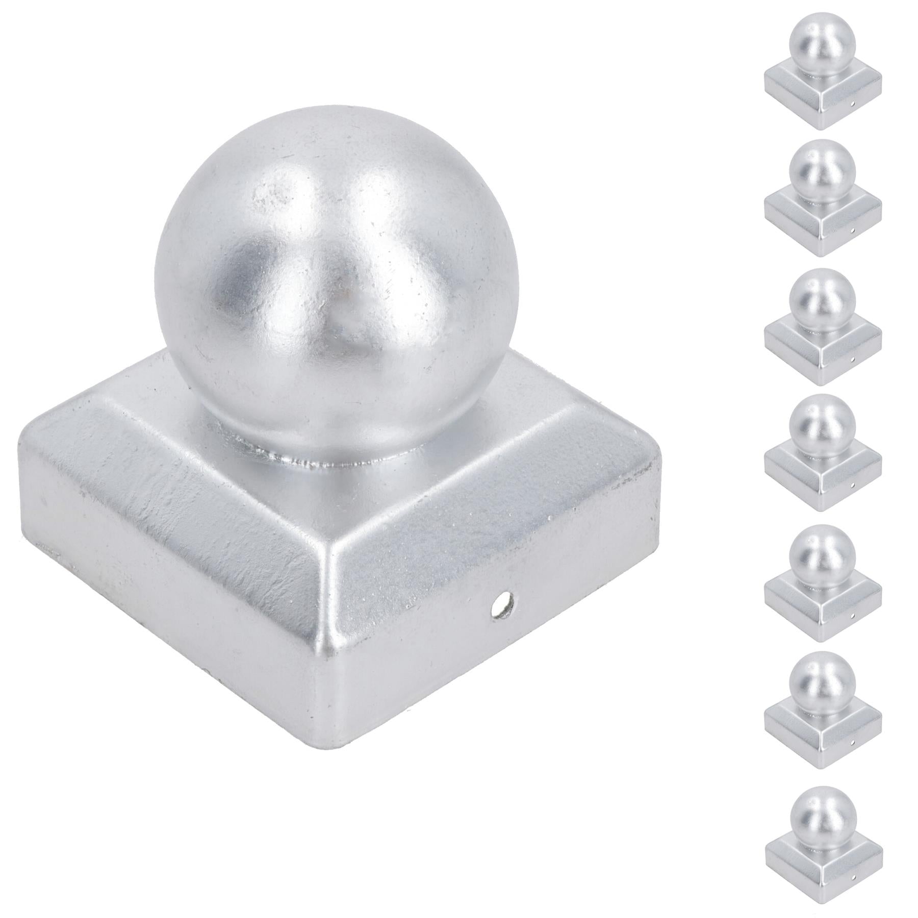 Round Metal Fence Post Caps 75mm or 100mm Protector Cover Brown or Silver