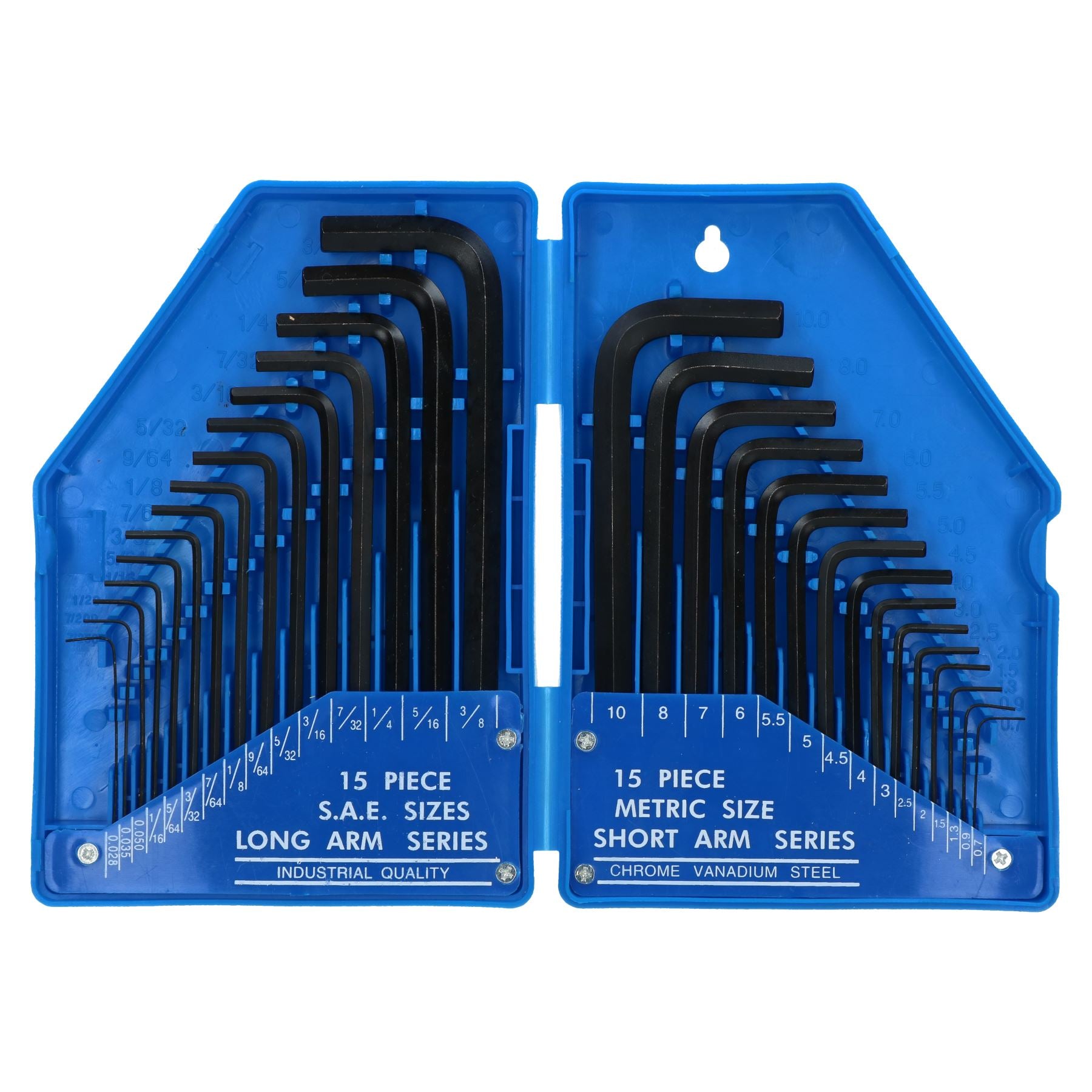 30pc Metric and Imperial AF SAE Allen Hex Keys 0.7mm - 10mm / 0.028 -3/8