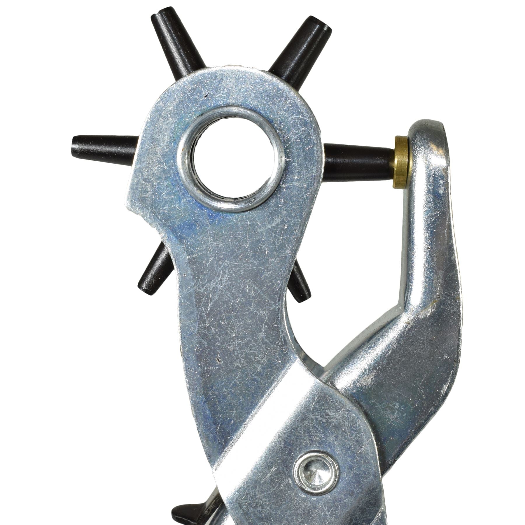 Drehbare Lochzange für Leder, Karten und Kunststoff, rund, zum Markieren von Löchern, Gürtel, 2 mm – 4,5 mm
