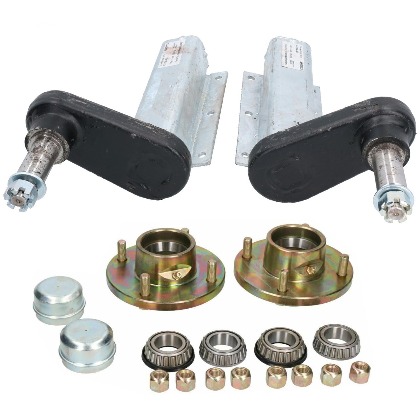 Unités de suspension de remorque galvanisées de 350 kg et kit de 3 roues et pneus de 8" 4" PCD