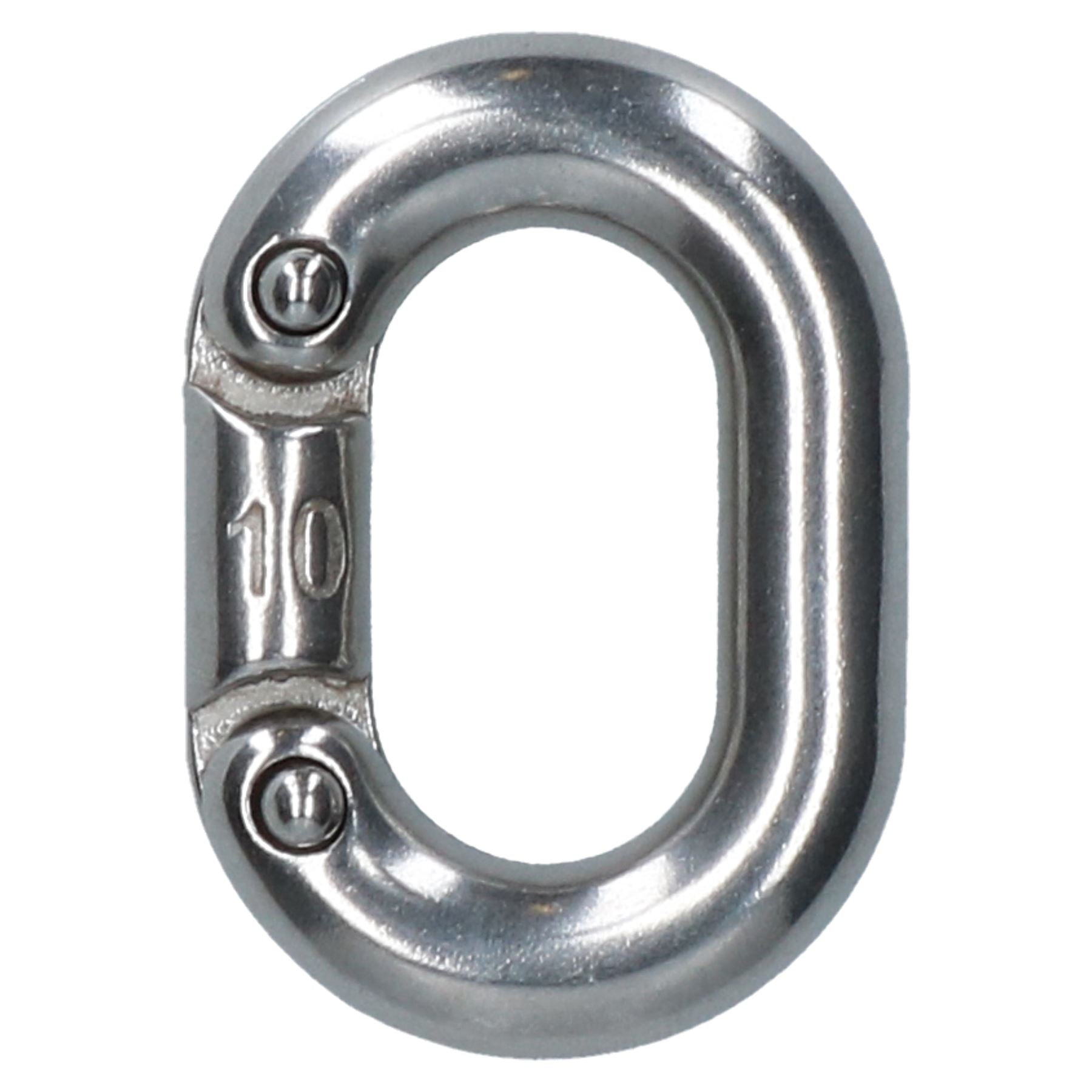 Kettenverbindungsglied 10 mm, geteilter Schäkel aus rostfreiem Edelstahl in Marinequalität
