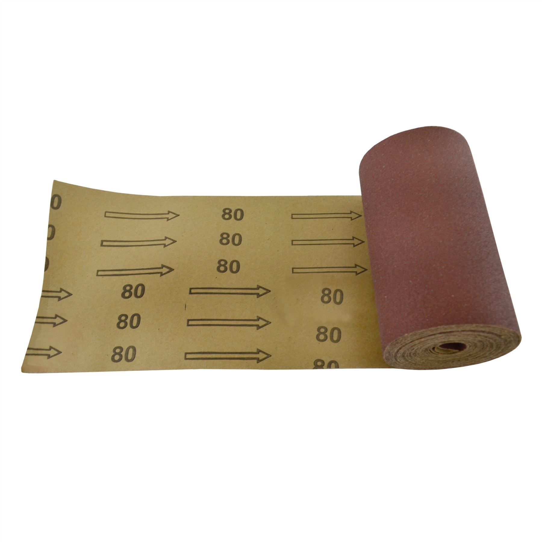 Rouleau de papier de verre abrasif oxyde d'aluminium 5 m x 115 mm grain 60/80/120