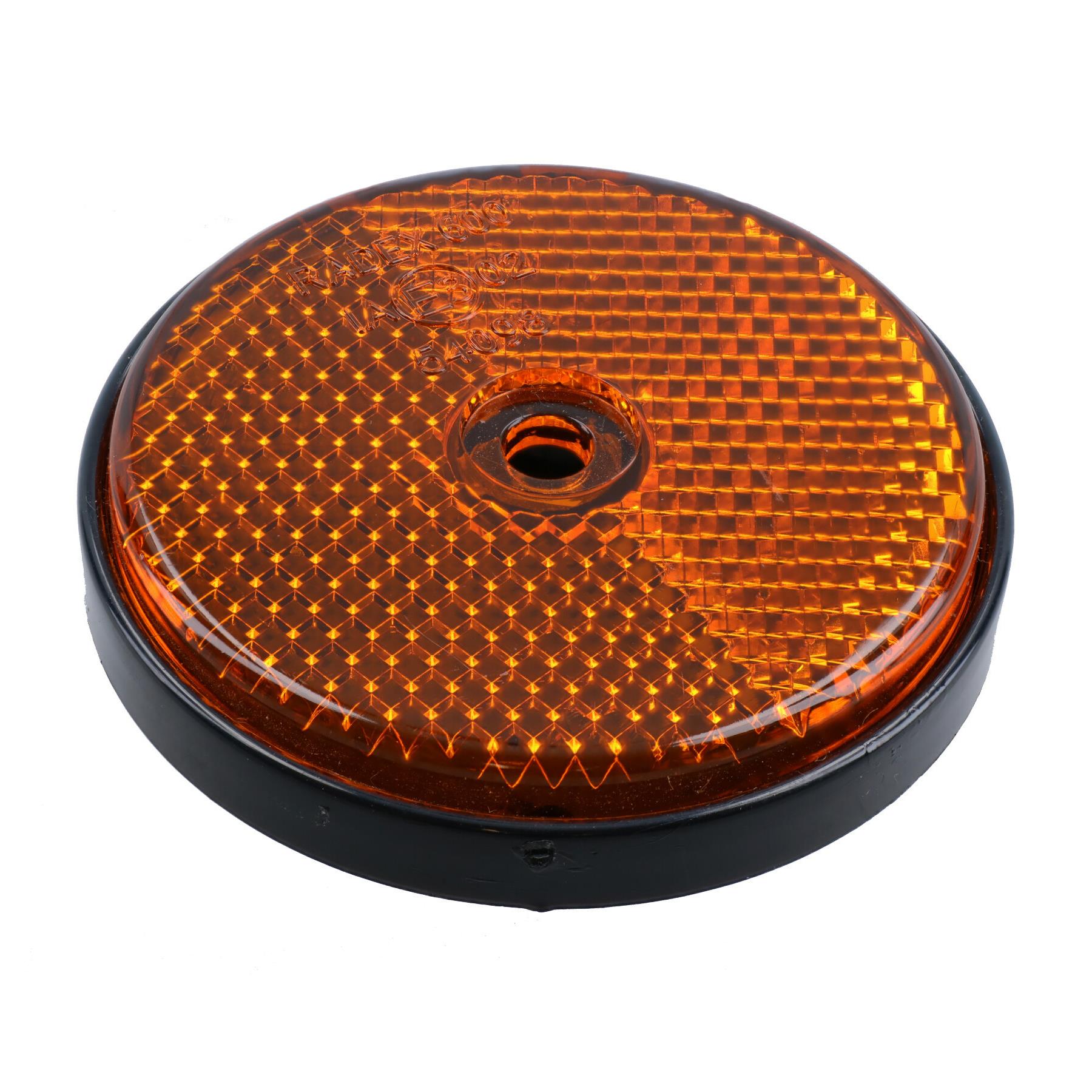 Orange Amber Round Circular Reflectors for Driveway Gate Fence Post Trailers