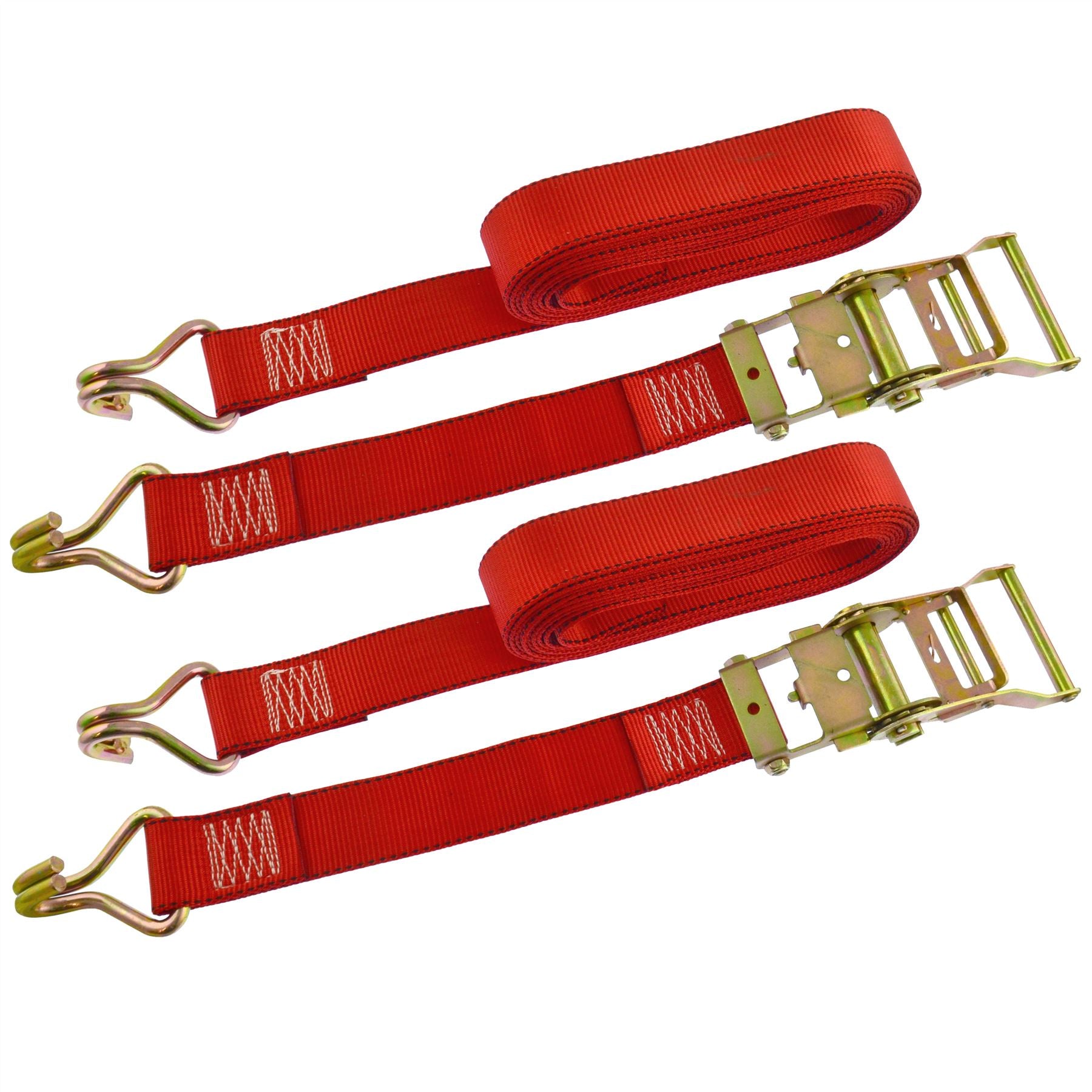 Roter Zurrgurt mit Ratschengurt, 5 m, Ladungsgurt mit Haken, 750 kg, Zurrgurt x 2 (Paar)