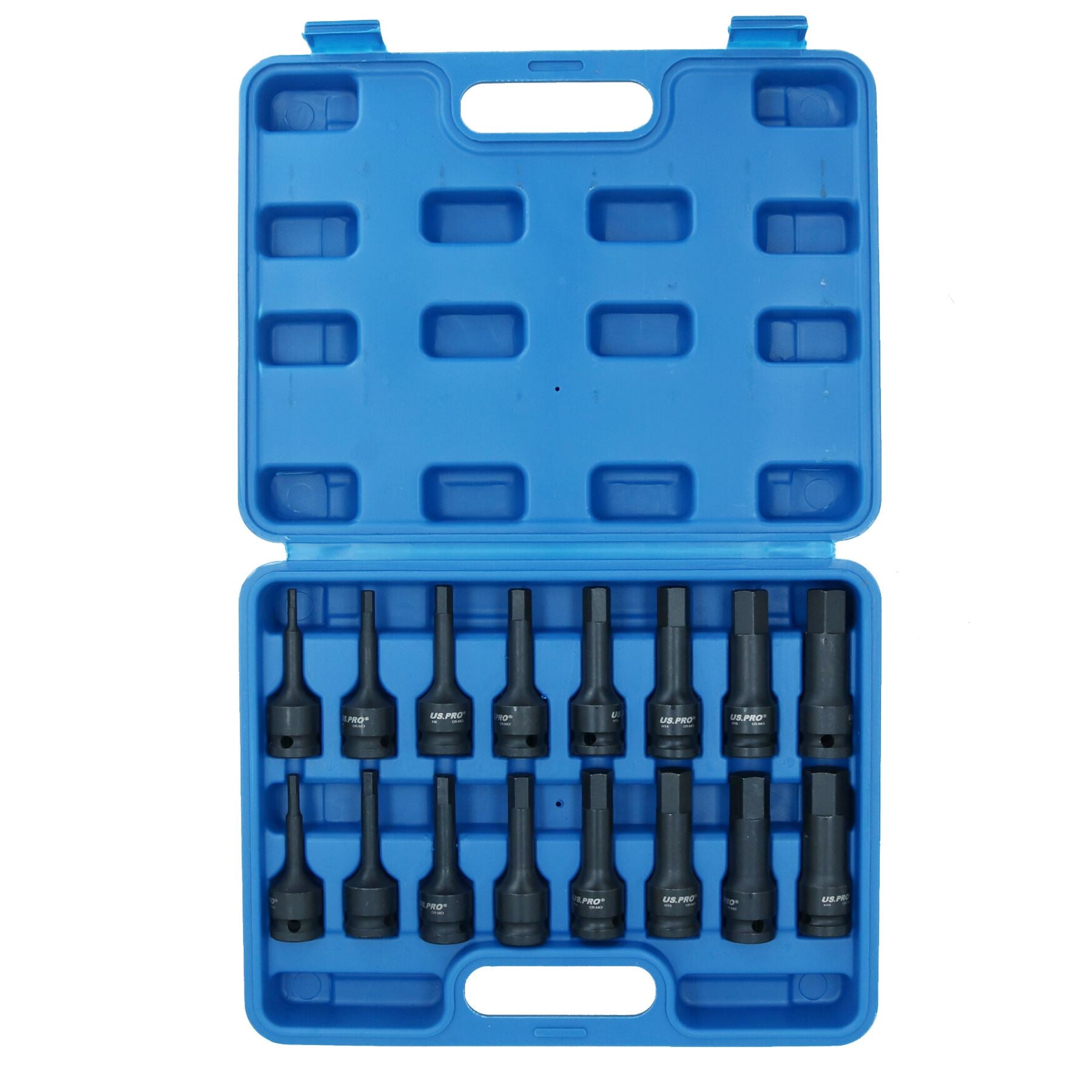 Douilles Allen à embouts hexagonaux à impact profond métriques de 4 mm à 19 mm, lot de 16 pièces