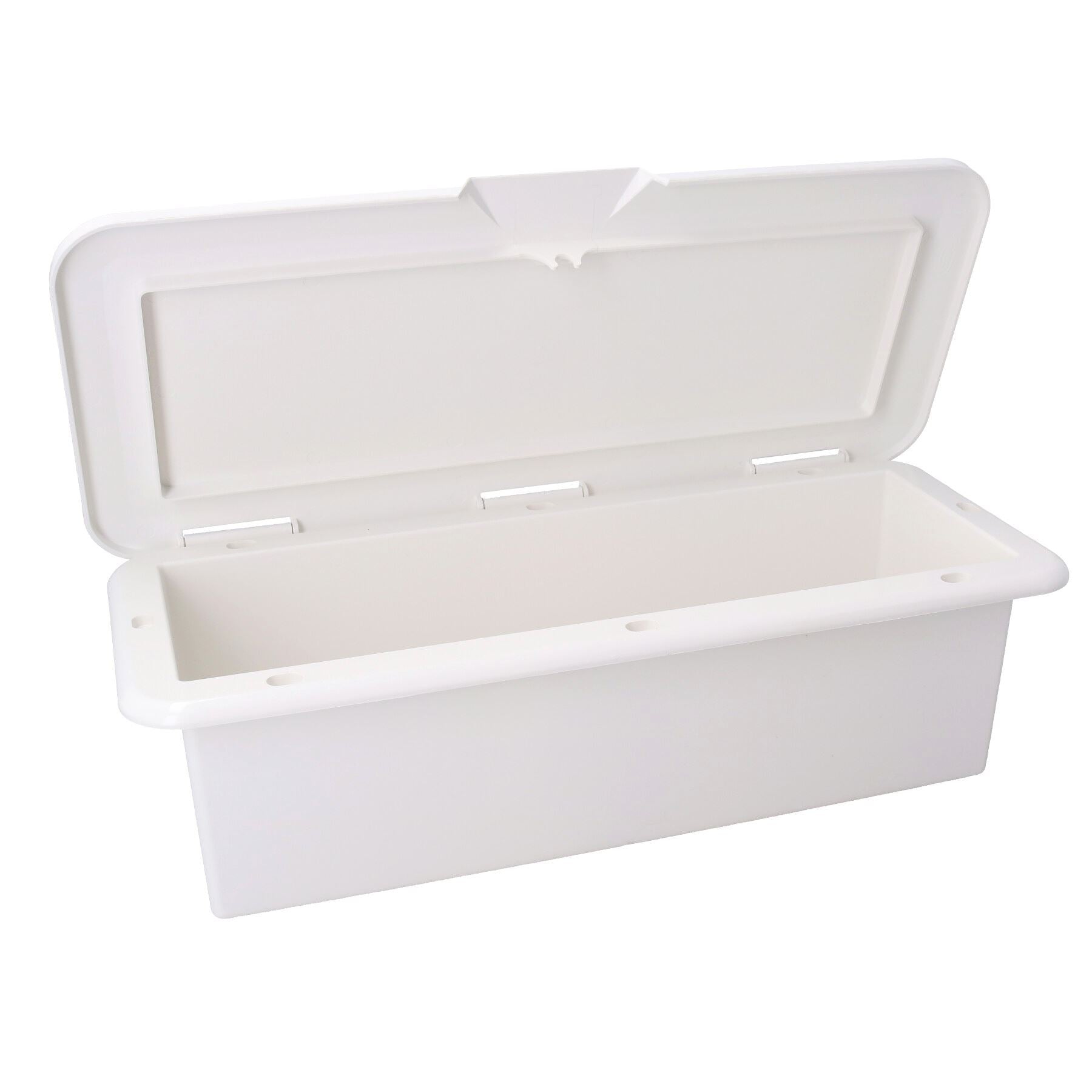 Hinged Plastic Deck Storage Box Cupboard Hatch 43cm x 18cm Boat Motorhome