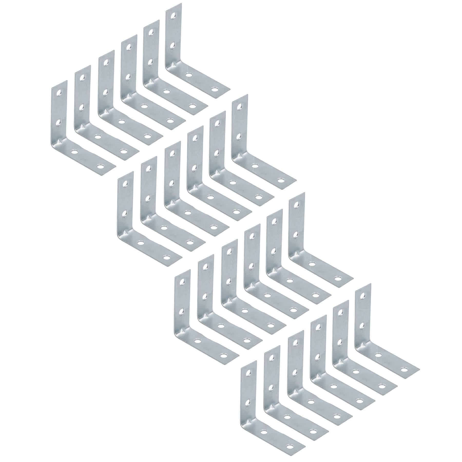 50mm (2in) Corner Brace Bracket Set L Shaped Mending Reinforcing Plate