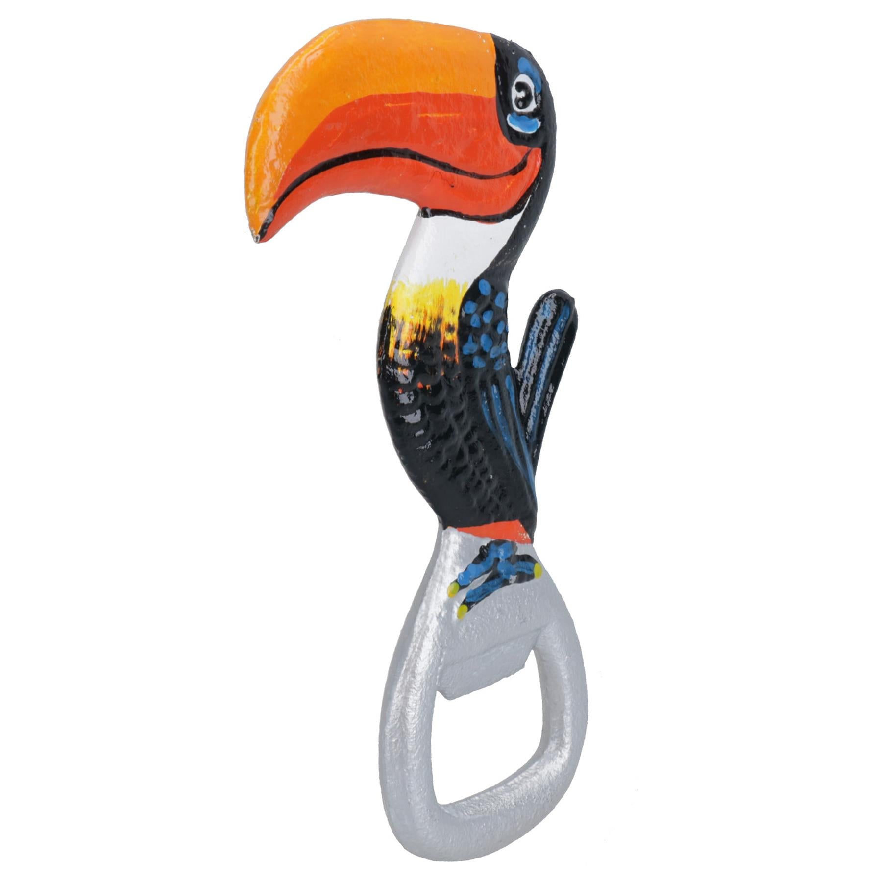 Flaschenöffner mit Tukan, Gusseisen, Geschenk für Garagentür, Schuppen, Männerhöhle, Küche, Bar