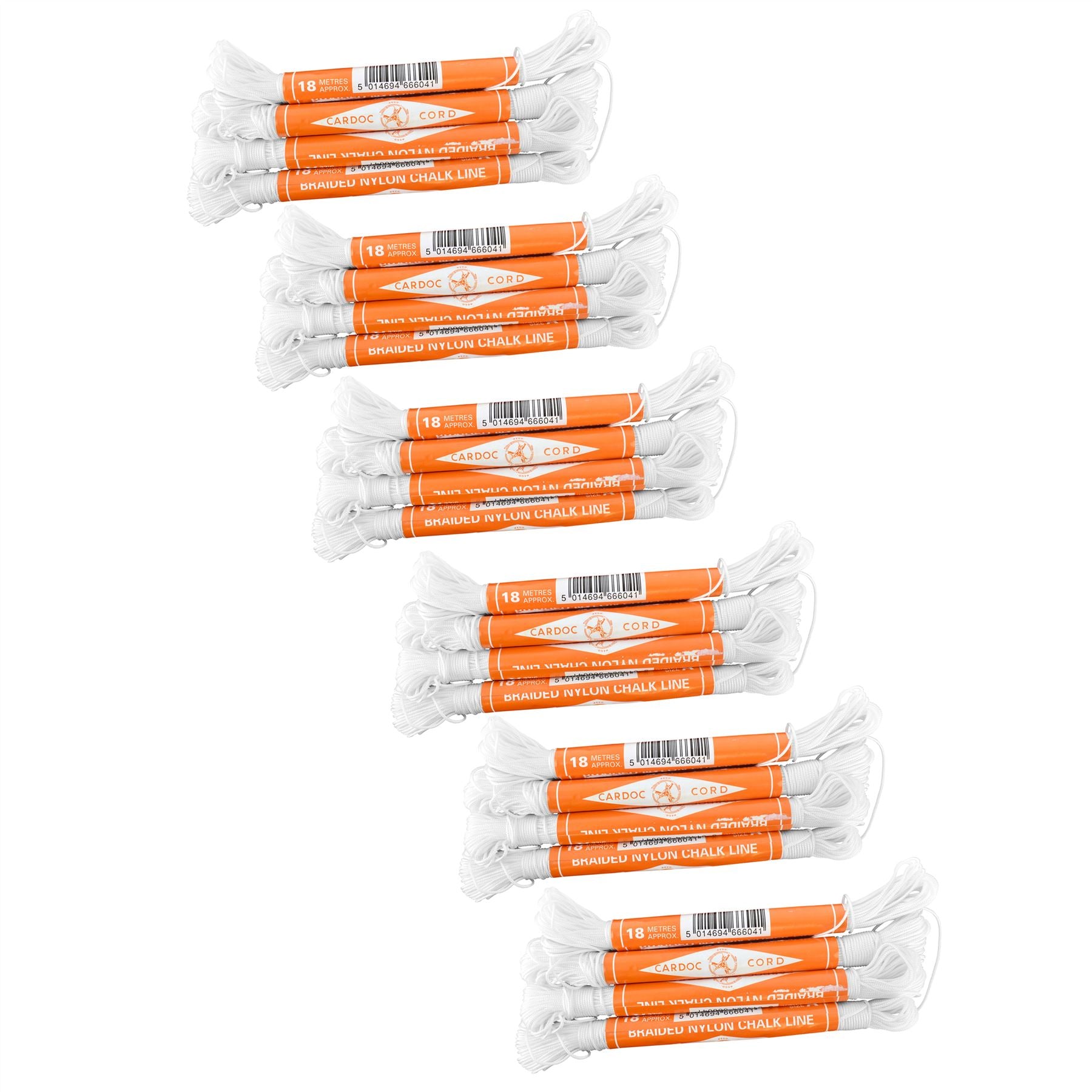 Cardoc Cord, geflochtene Nylon-Kreide- und Ziegelschnur, Größe A, 18 m, Bauschnur (24 Stück) TE239