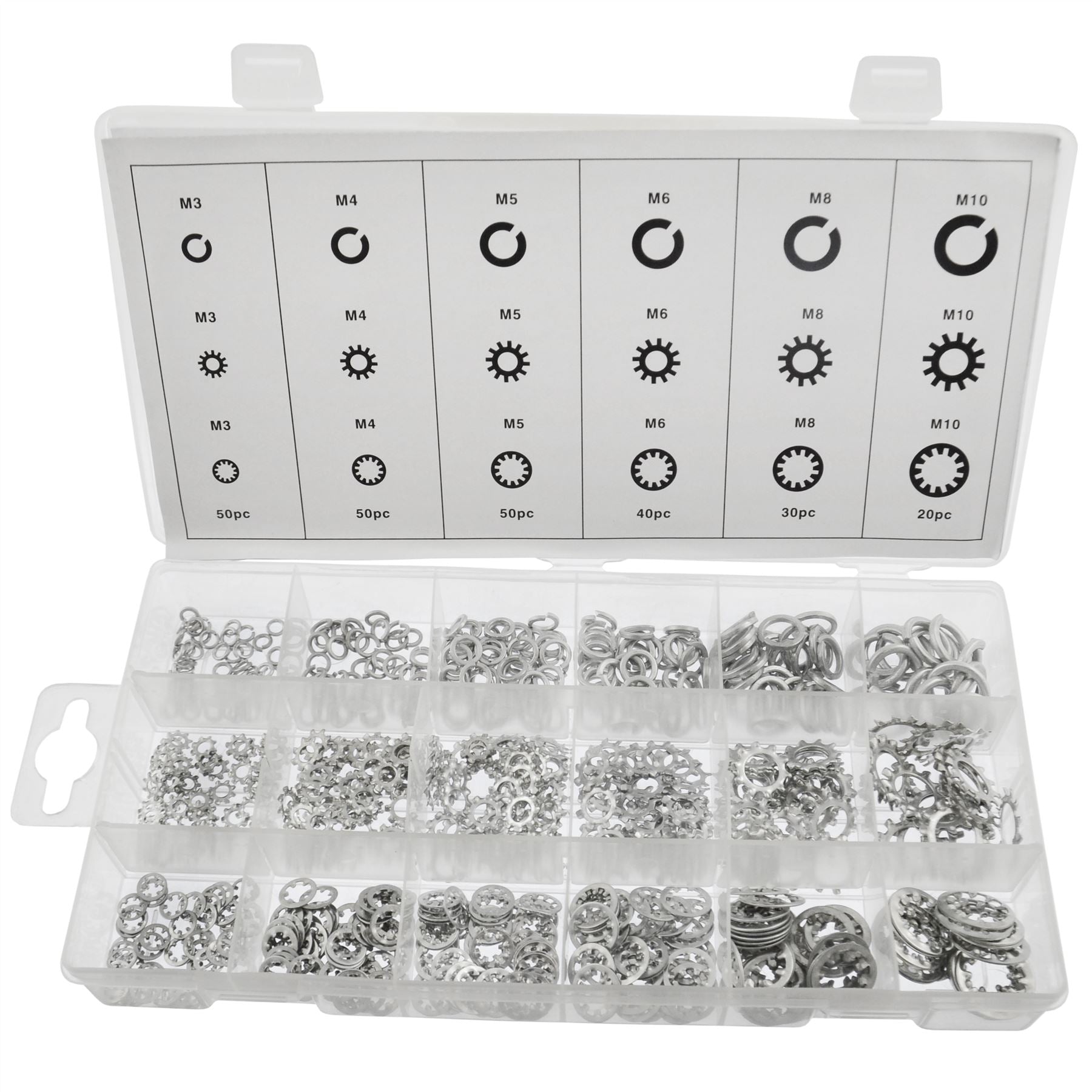 Locking washers shake proof (star) washers 720pc AST10