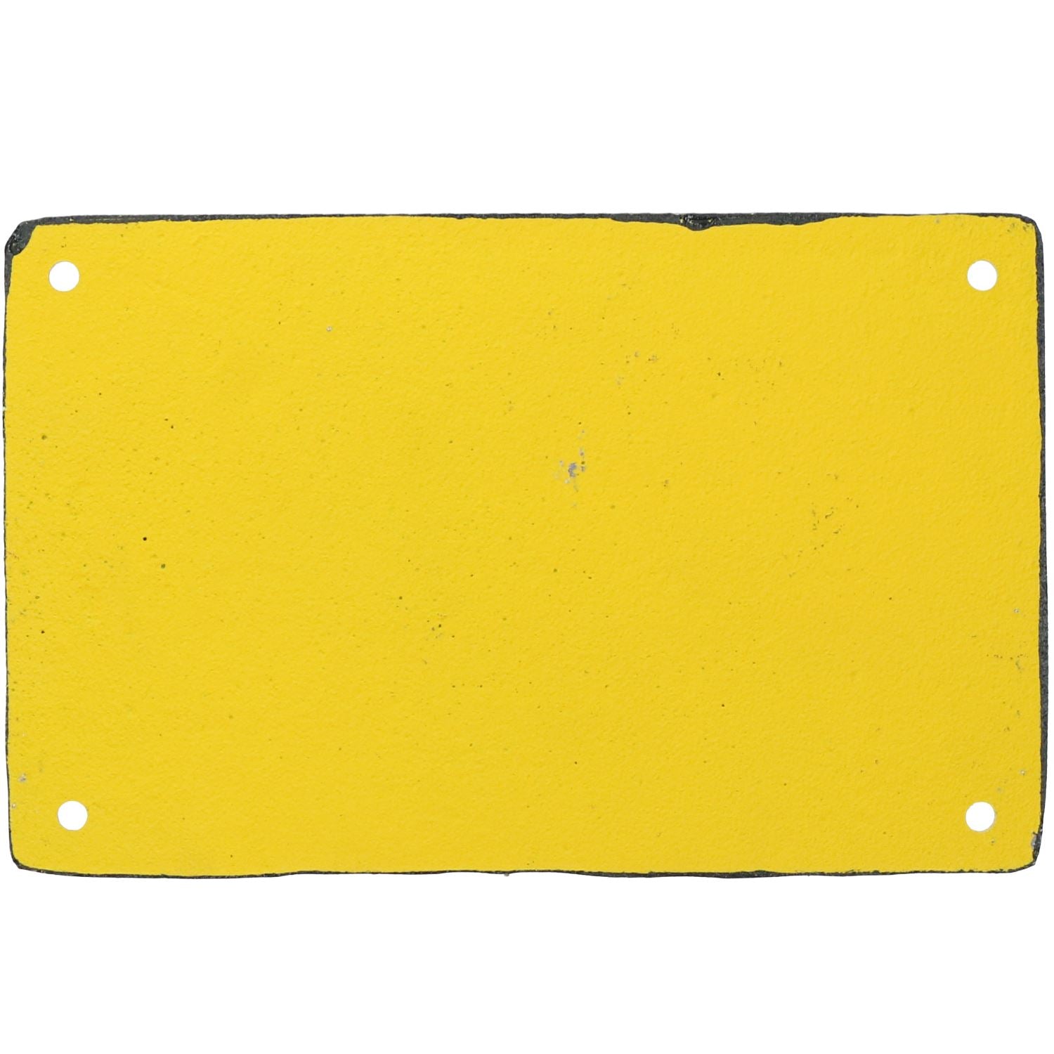 Panneau jaune d'interdiction de stationnement, plaque en fonte, porte, mur, maison, terrain, espace de travail