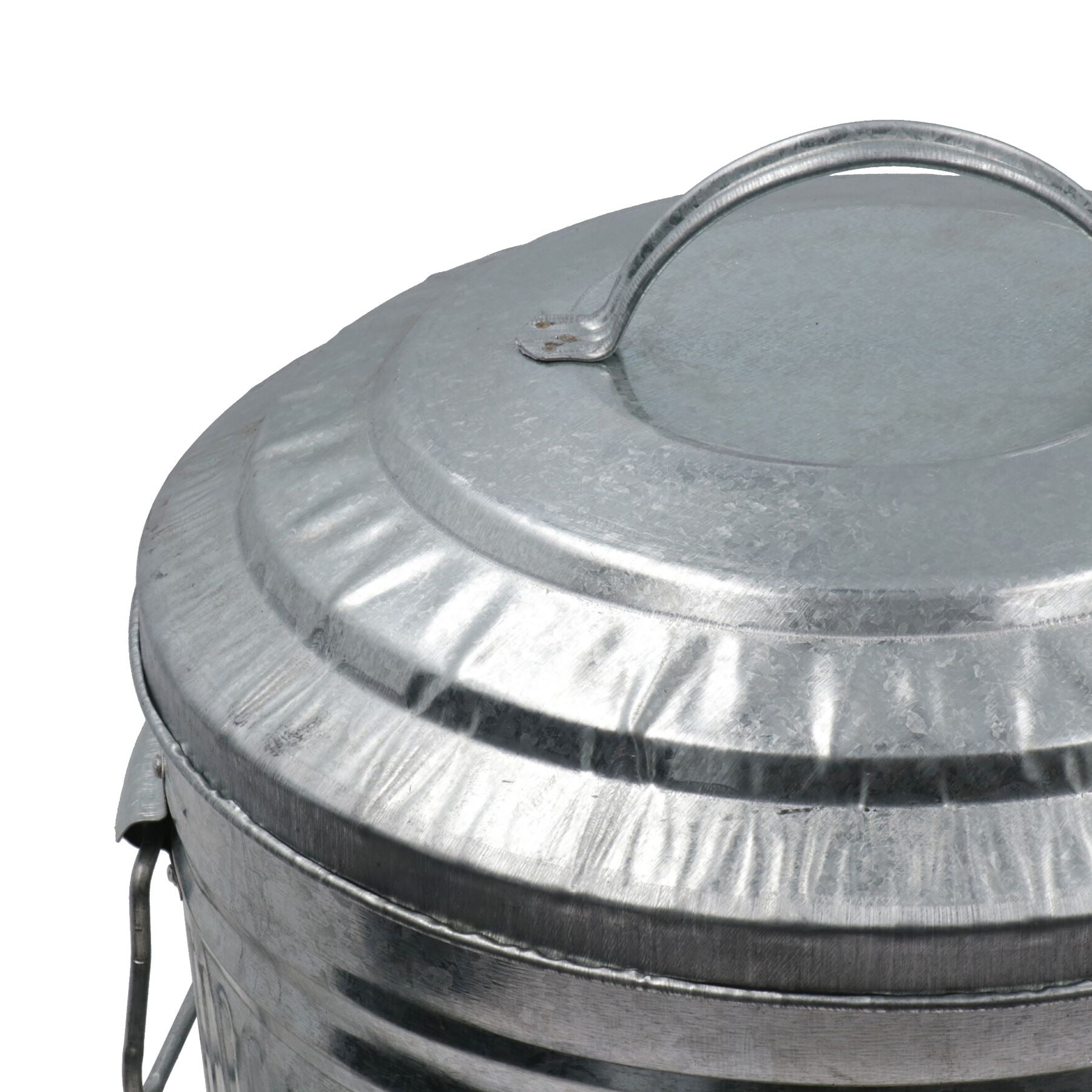 Poubelle Midi galvanisée de 15 L en acier inoxydable pour cuisine, salle de bain, maison