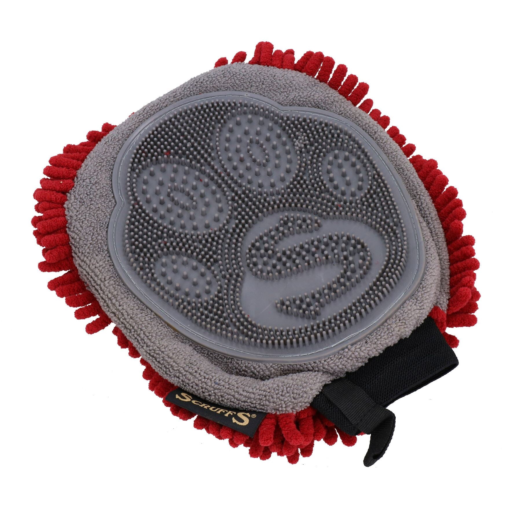 Burgundy 2 in 1 Noodle Drying Grooming Mitt One Size Fits All Muddy Wet Dog
