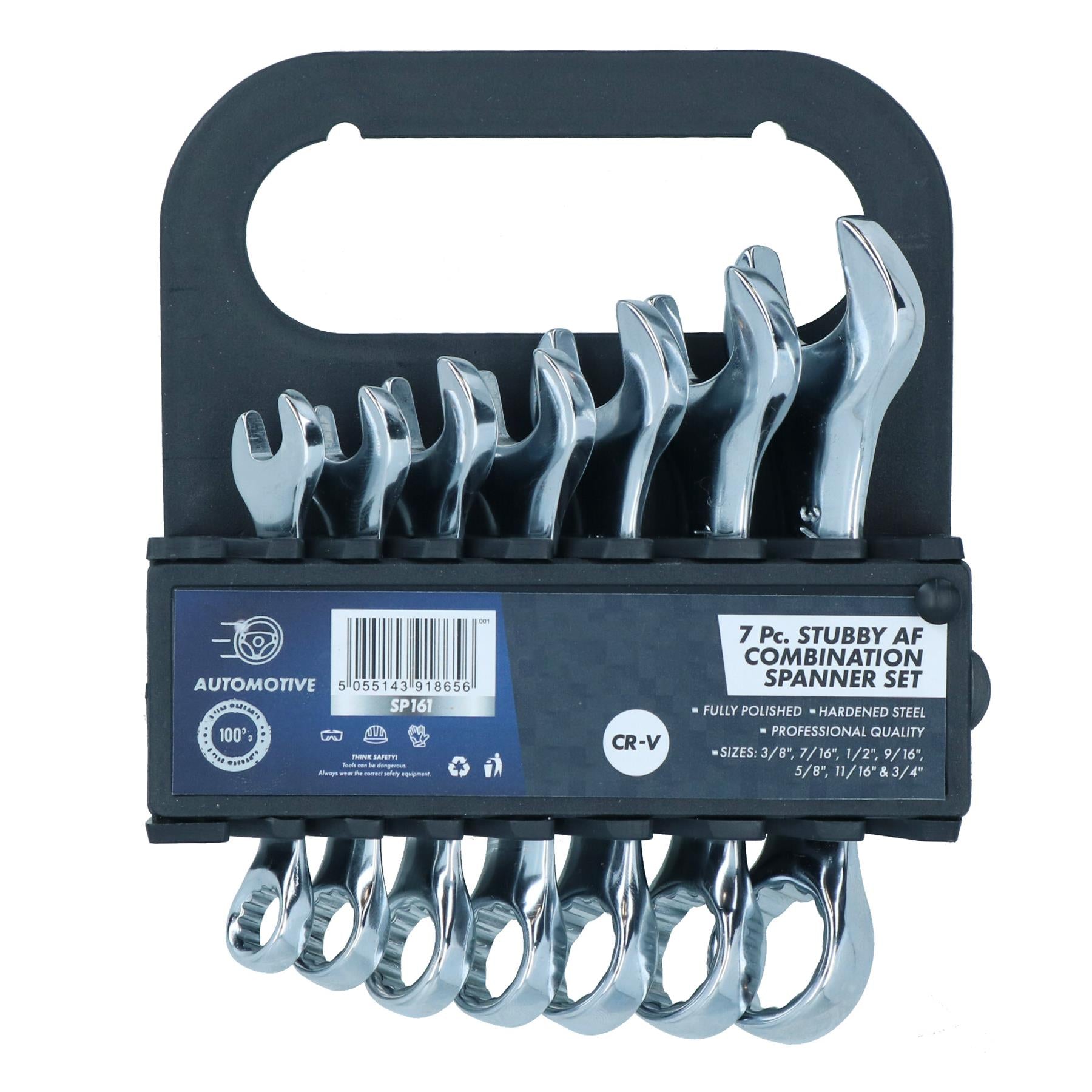 AF Imperial SAE Stubby Spanner Wrench 7pc Combination 3/8" - 3/4" CRV TE065