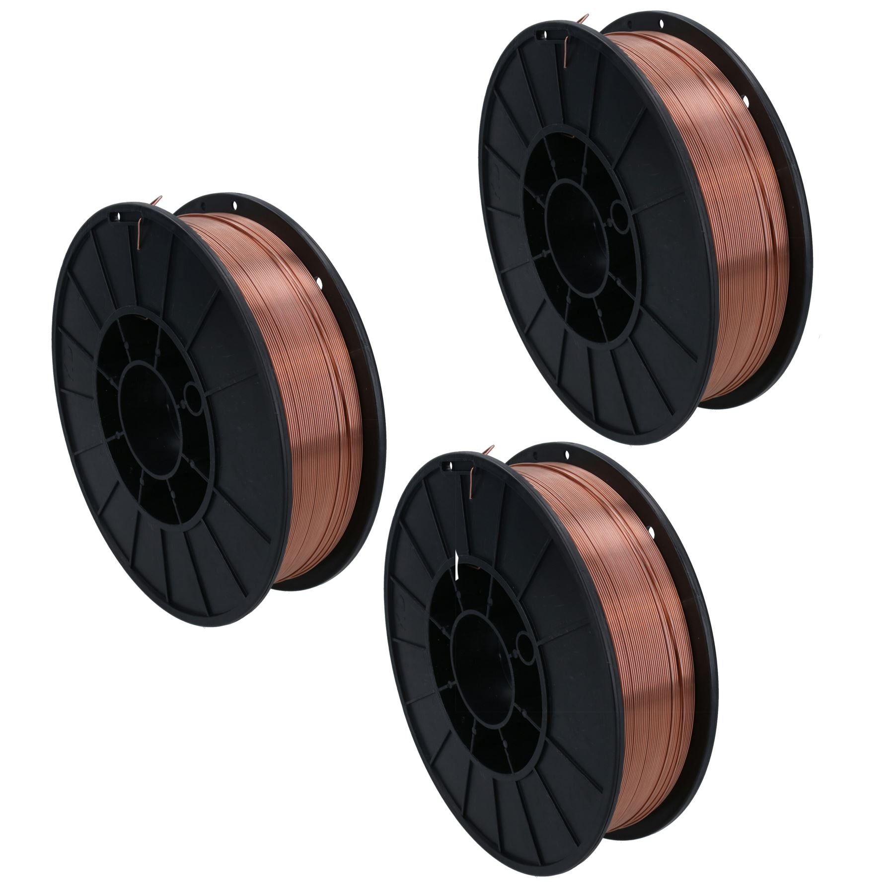 Bobine de fil de soudage Mig en acier doux de 0,6 mm, bobine de 5 kg avec revêtement en cuivre
