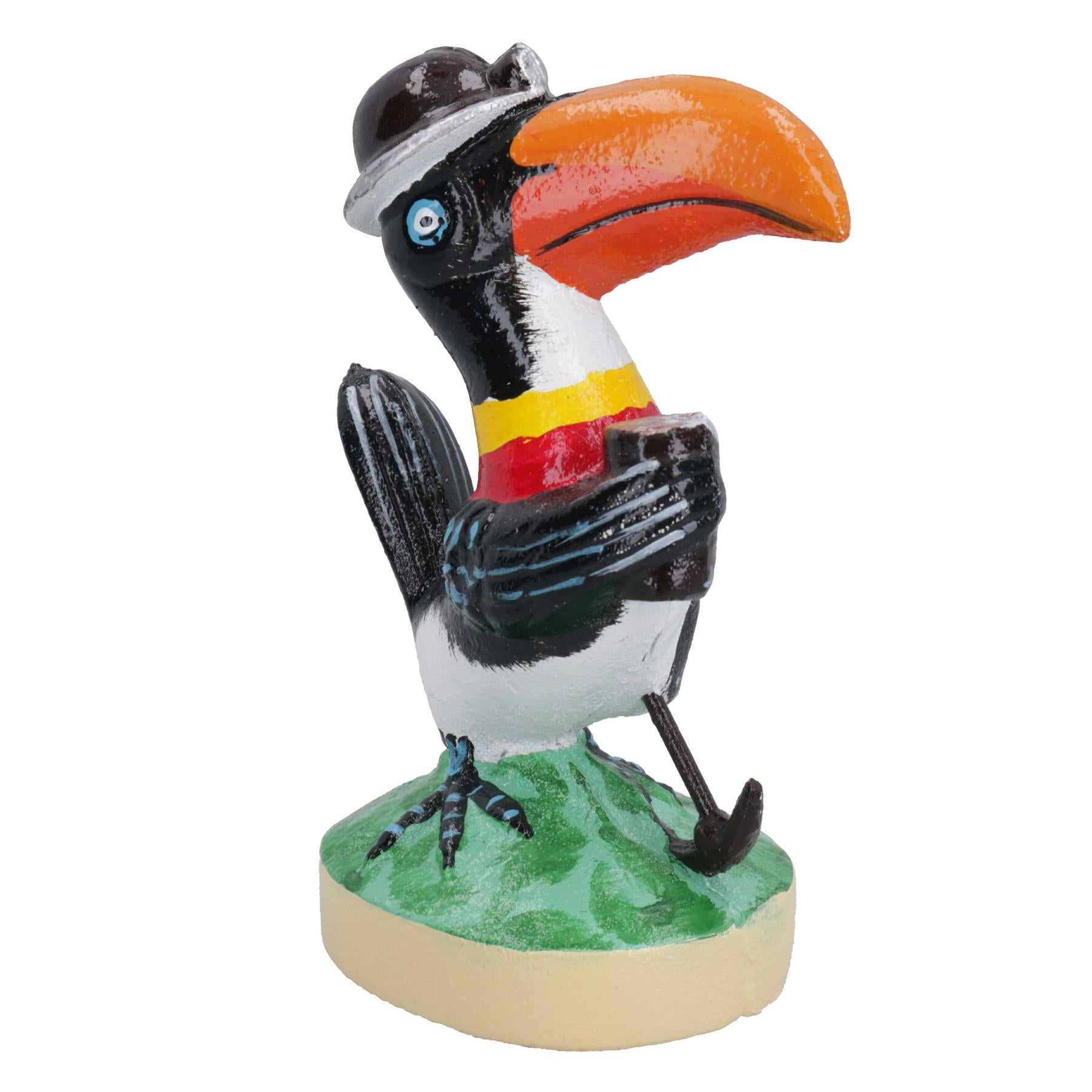 Tukan Bergmann Exotischer Vogel Gusseisen Statue Figur Trophäe Ornament Skulptur