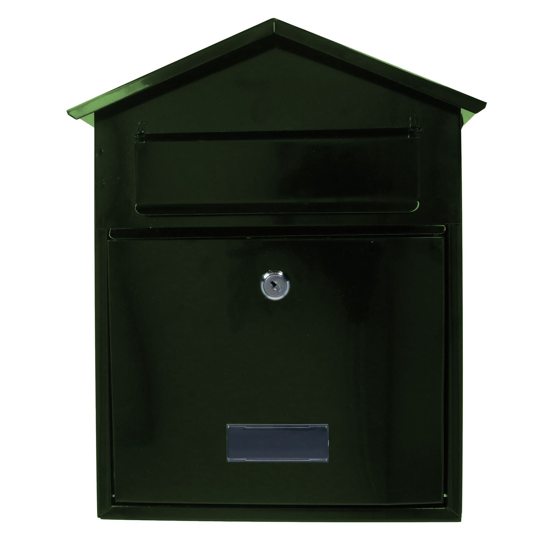 Briefkasten Metall grün Wandtür Tor Zaun Gartenhaus abschließbar