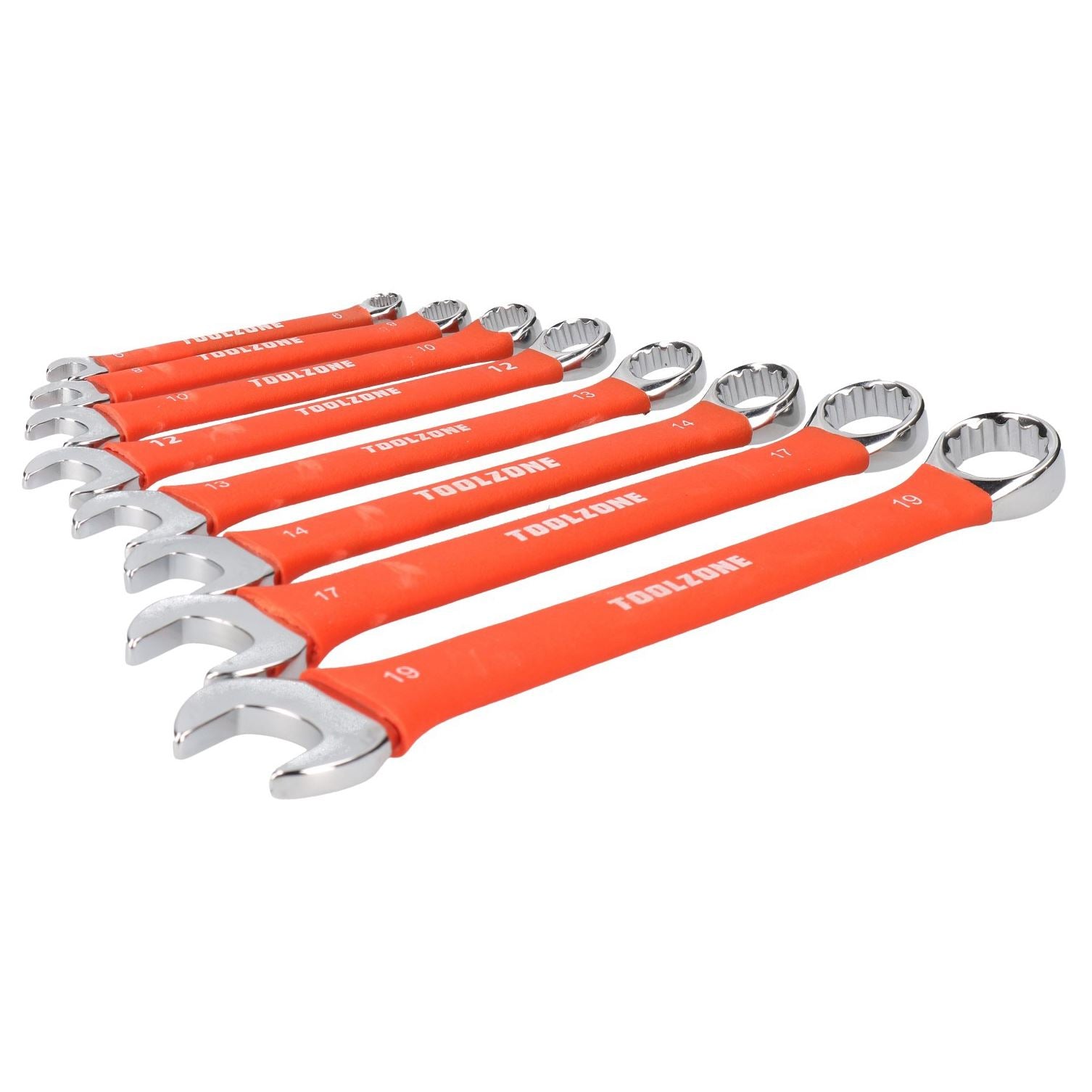Softgrip Metric MM Combination Spanner Wrench 6 - 19mm 8pc Ring & Open CRV