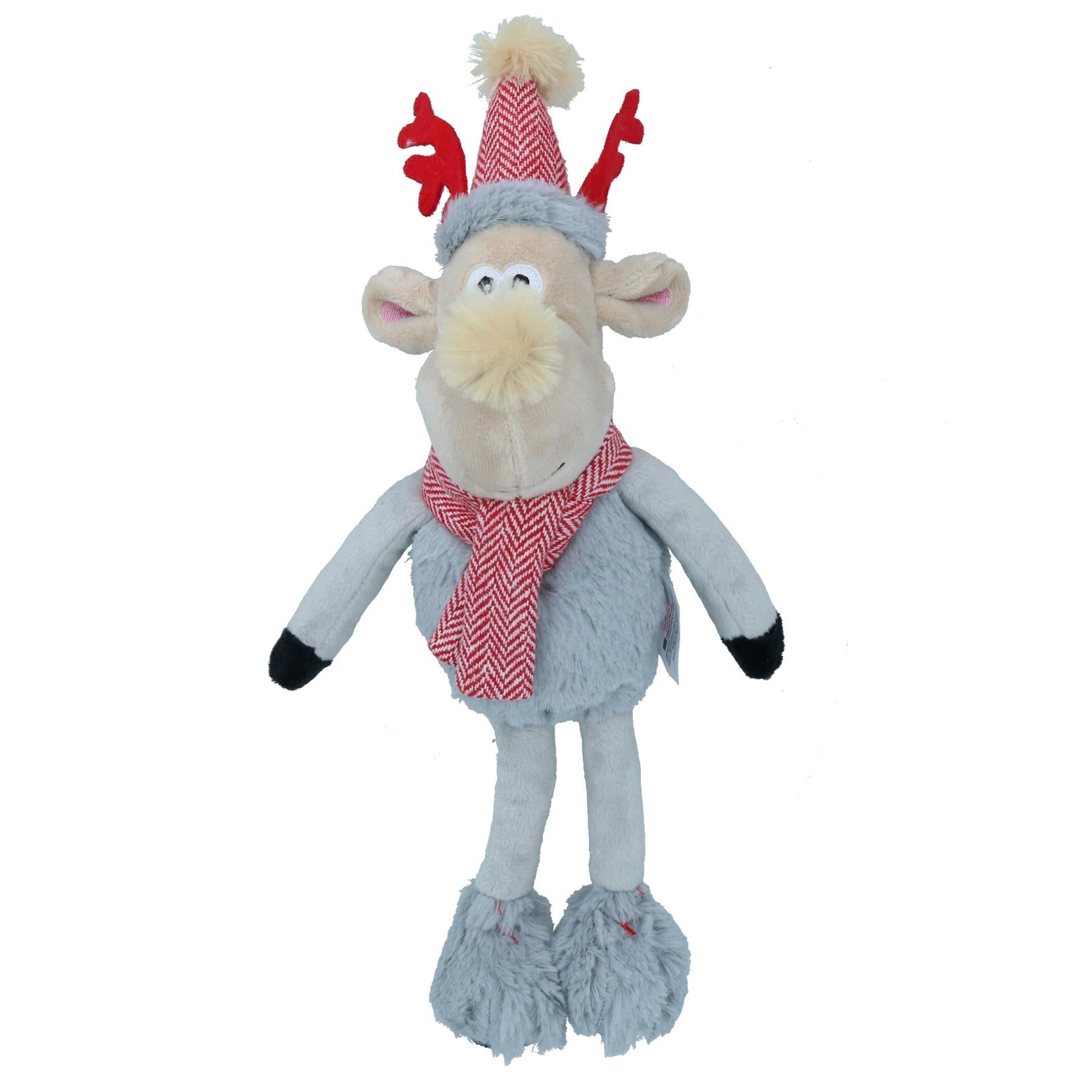 Hund Weihnachtsgeschenk Quietschend Winter Rot Rudolph Plüsch Spielen Spielzeug Weihnachten Präsentieren