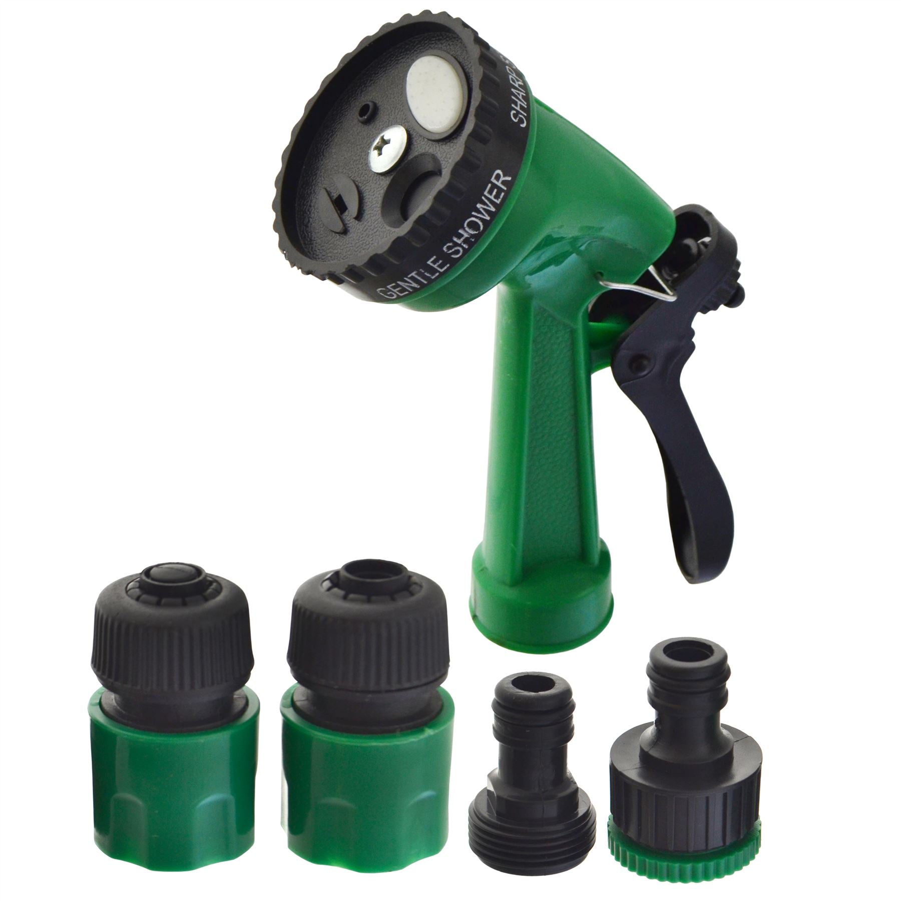 Garden Hose Connector Set Spray Gun Water Sprayer And Hose Pipe Fittings 5pc