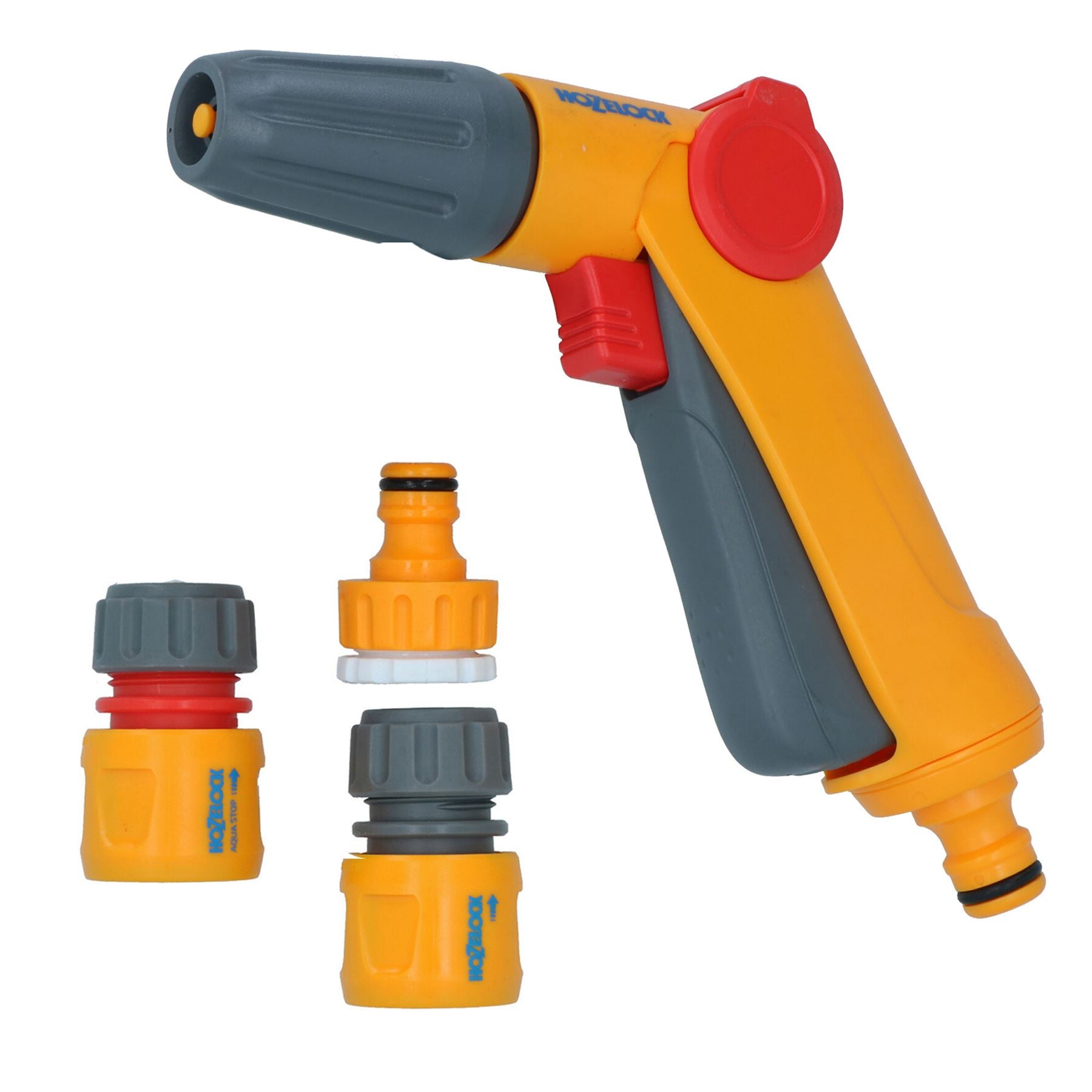 Hozelock Jet Spray Nozzle Garden Hose Pipe Water Gun 3 Function Cleaning