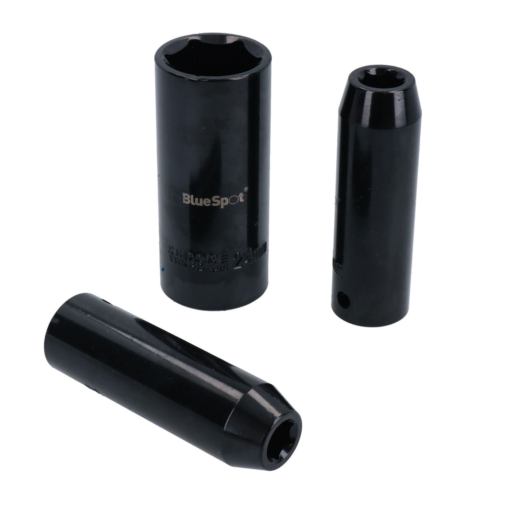 10-tlg. tiefe metrische 6-seitige Schlag-Steckschlüsseleinsätze mit 1/2-Zoll-Antrieb, 10–24 mm, im Koffer