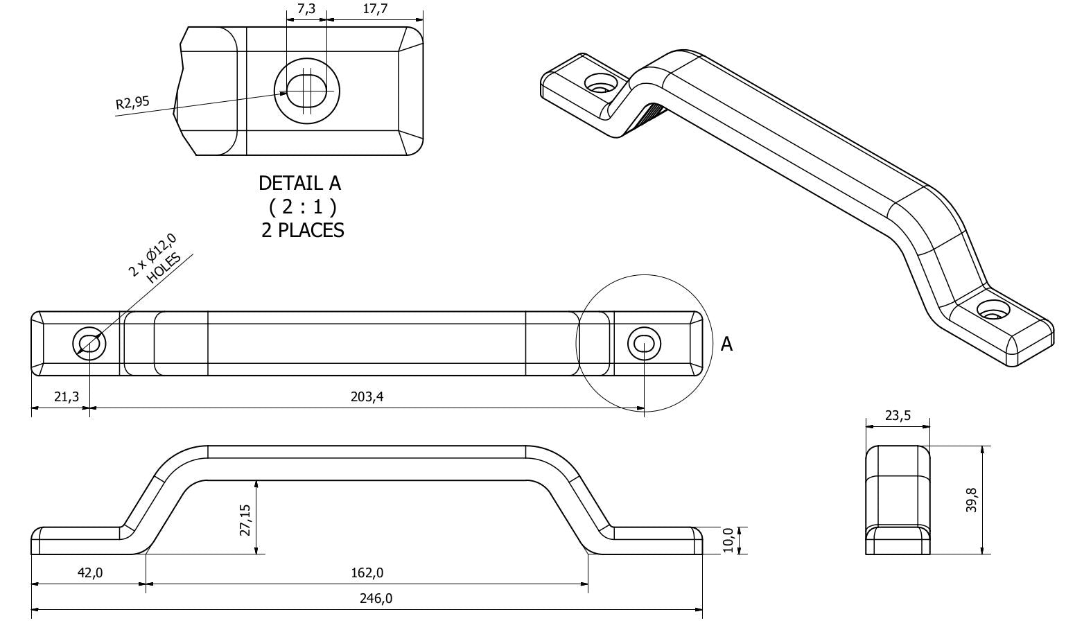 Plastic Grab Handle Trailer Caravan Motorhome Cab Door Interior Access Pull Bar