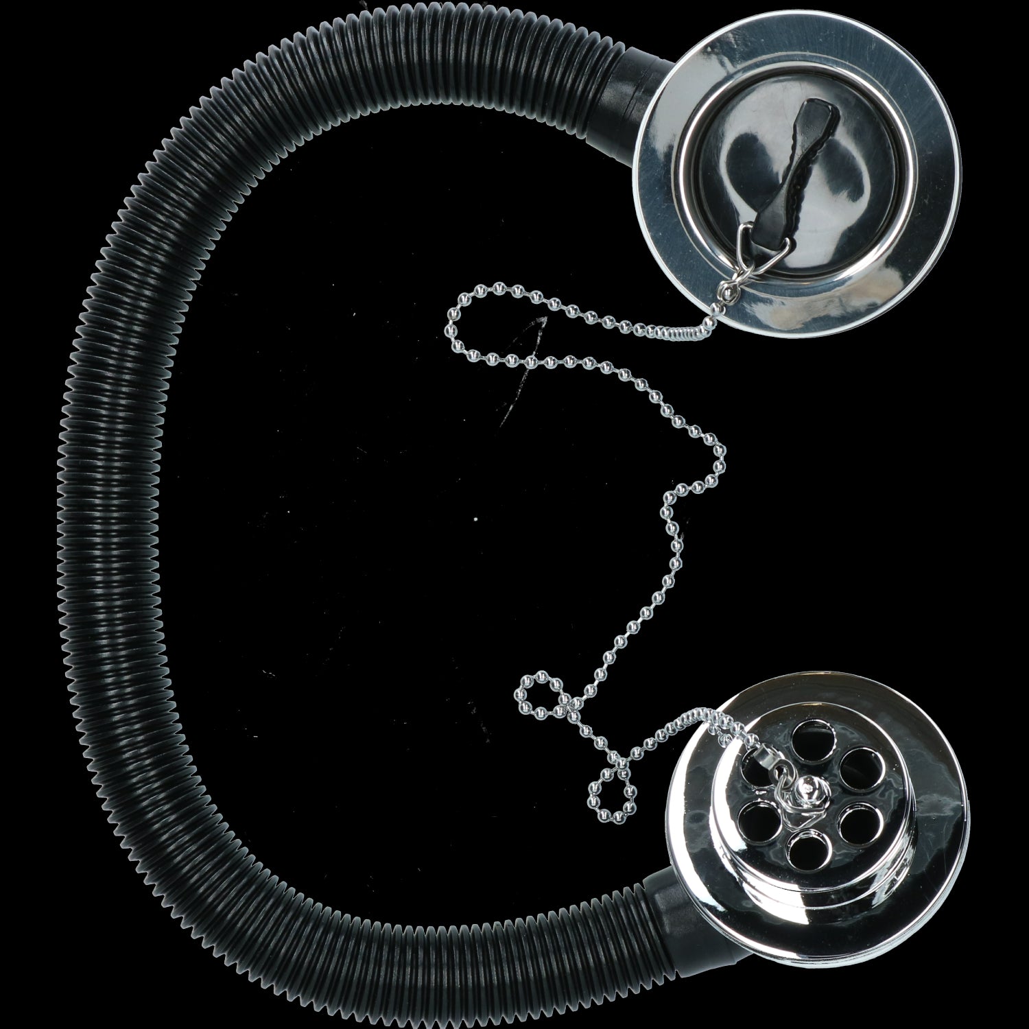 1-1/2" (38 mm) Chrom-Badewannen-Ablauf und Überlauf mit Gummistopfen und Kette