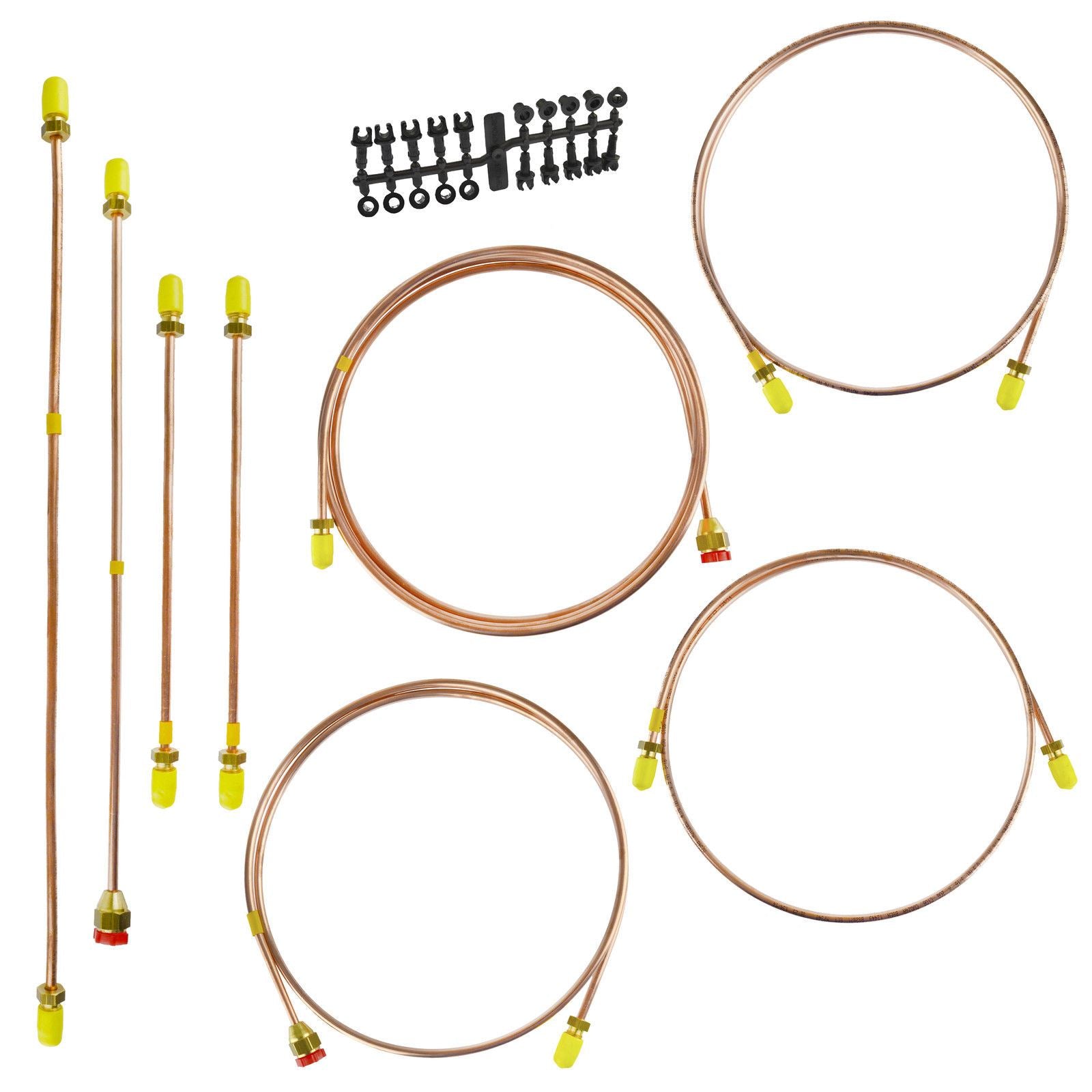 Kompletter Bremsleitungsanschlusssatz aus Kupfer und Messing, passend für Triumph TR3/3A mit Bremsscheiben