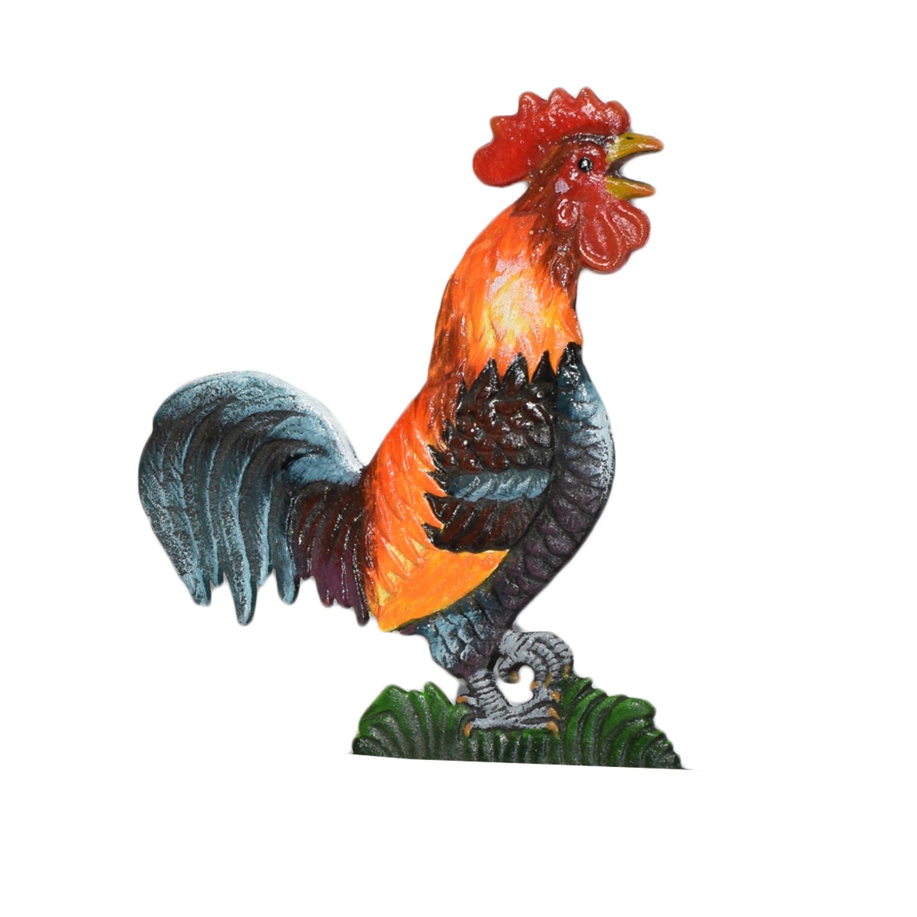 Hahn Hahn Huhn Glocke Gusseisen Zeichen Tür Wand Zaun Post Tor Haus