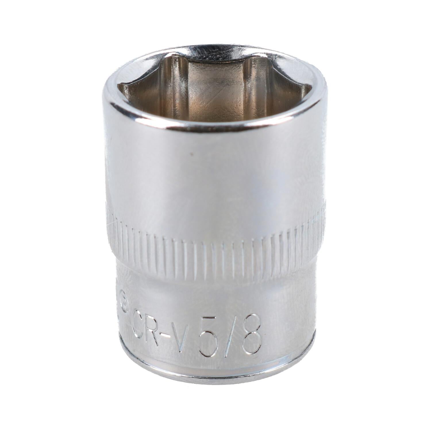 5/8" Imperial 6 Point 3/8" Drive Shallow Socket SAE AF Chrome Vanadium Steel