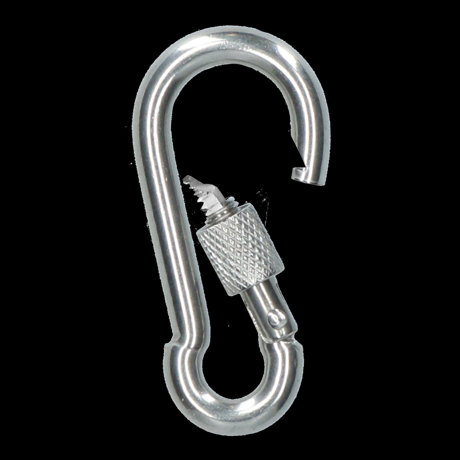 Karabinerhaken mit Schraubverschluss, 6 mm, Marine Grade Edelstahl